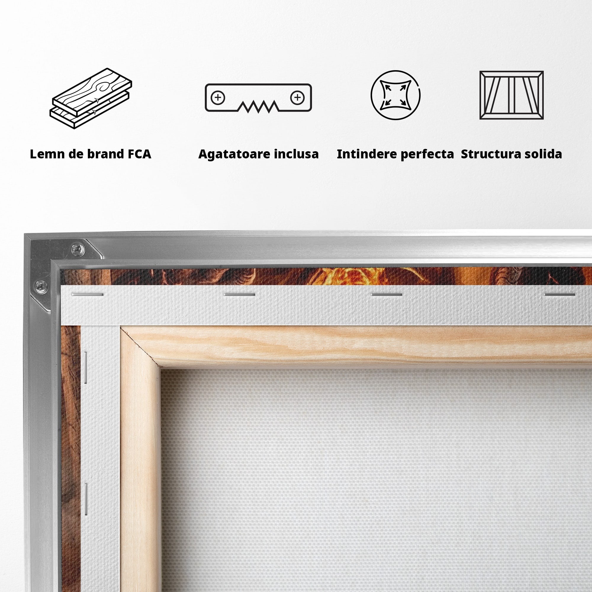 Tablou Canvas Premium LuxCanva® PI1203, Gandalf si Demonul Focului, Bestie, Foc, Lupta, Fantezie, Aventura, Living, Culori Vibrante