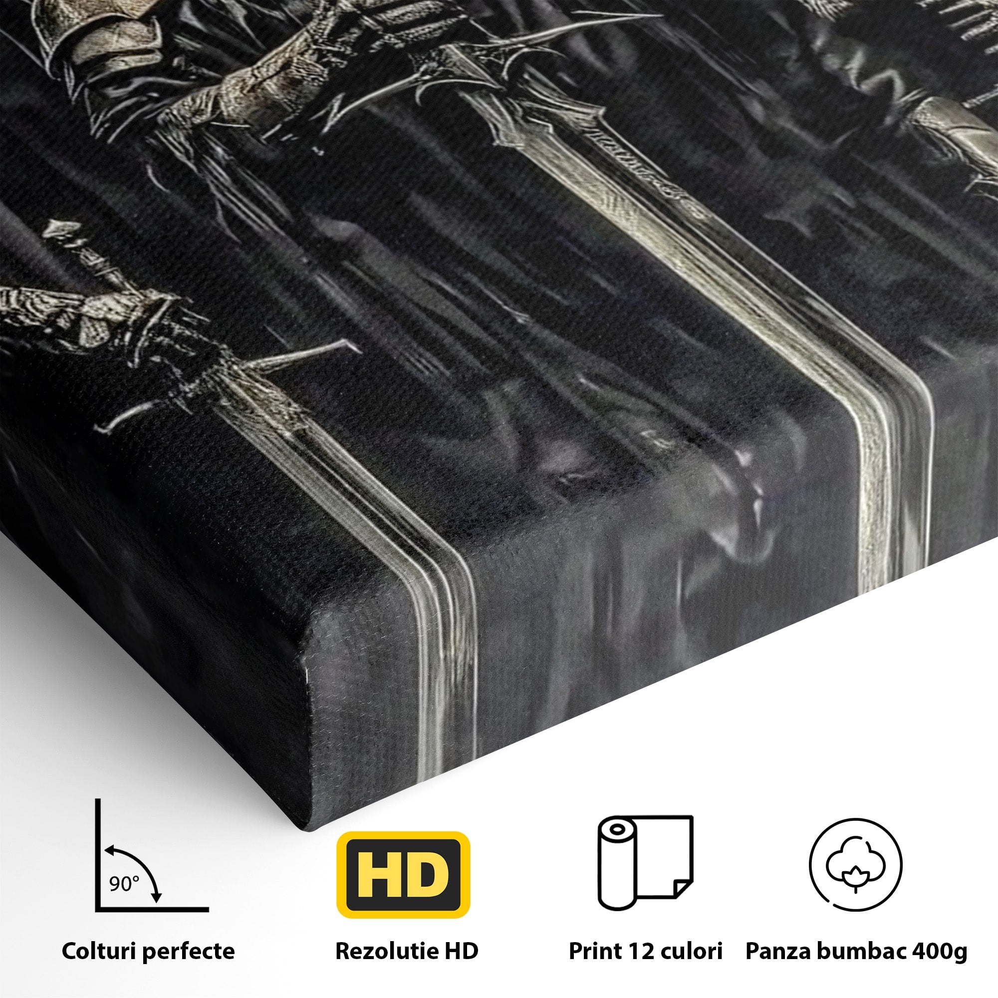 Tablou Canvas Premium LuxCanva® PI1204, Cavalerii Intunericului, Lord Of The Rings, Fantezie, Mister, Film, Dormitor, Culori Vibrante