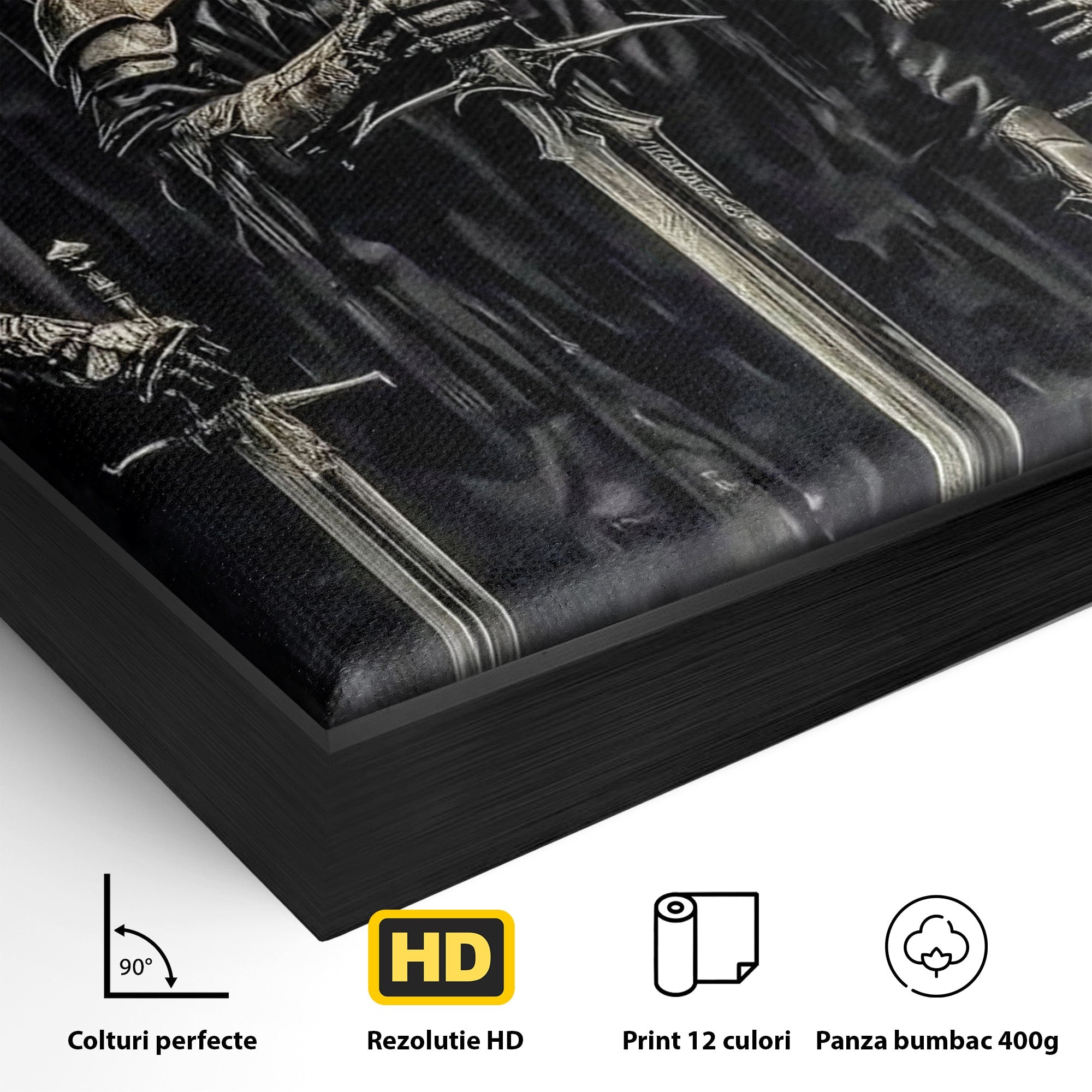 Tablou Canvas Premium LuxCanva® PI1204, Cavalerii Intunericului, Lord Of The Rings, Fantezie, Mister, Film, Dormitor, Culori Vibrante