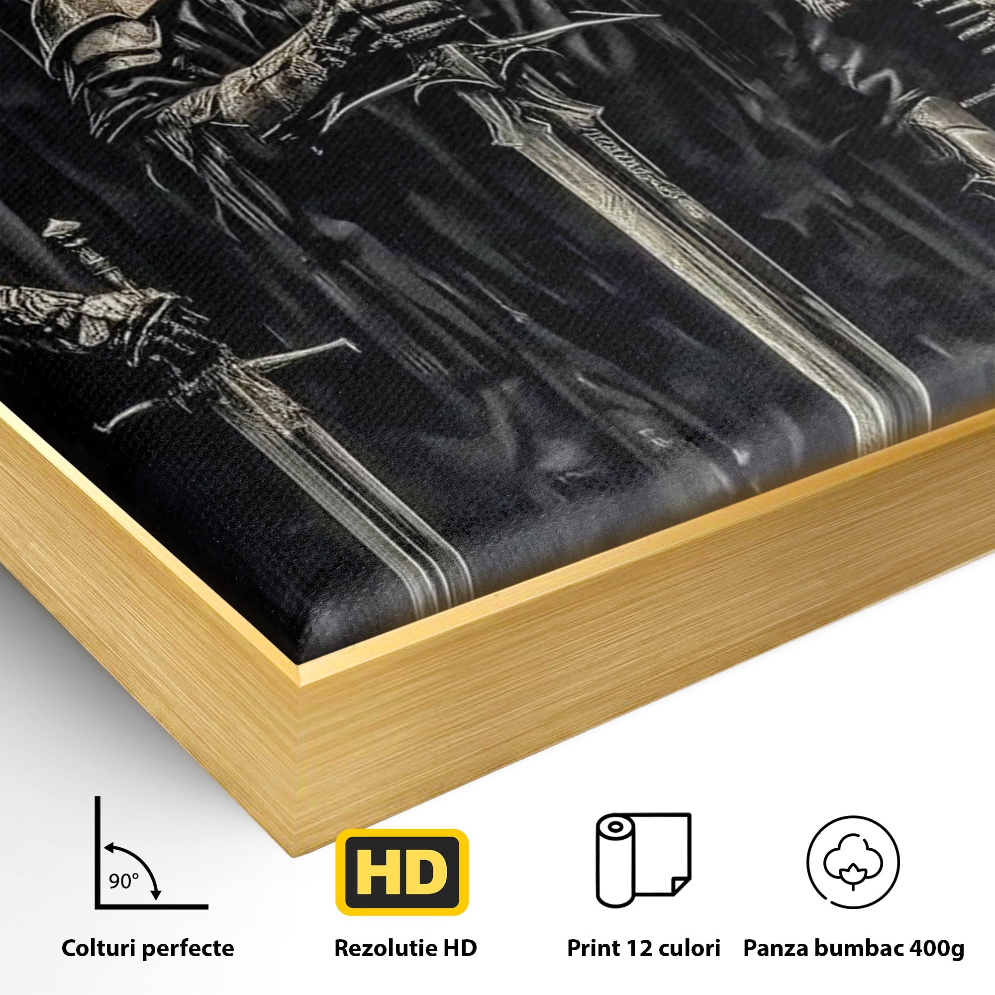 Tablou Canvas Premium LuxCanva® PI1204, Cavalerii Intunericului, Lord Of The Rings, Fantezie, Mister, Film, Dormitor, Culori Vibrante