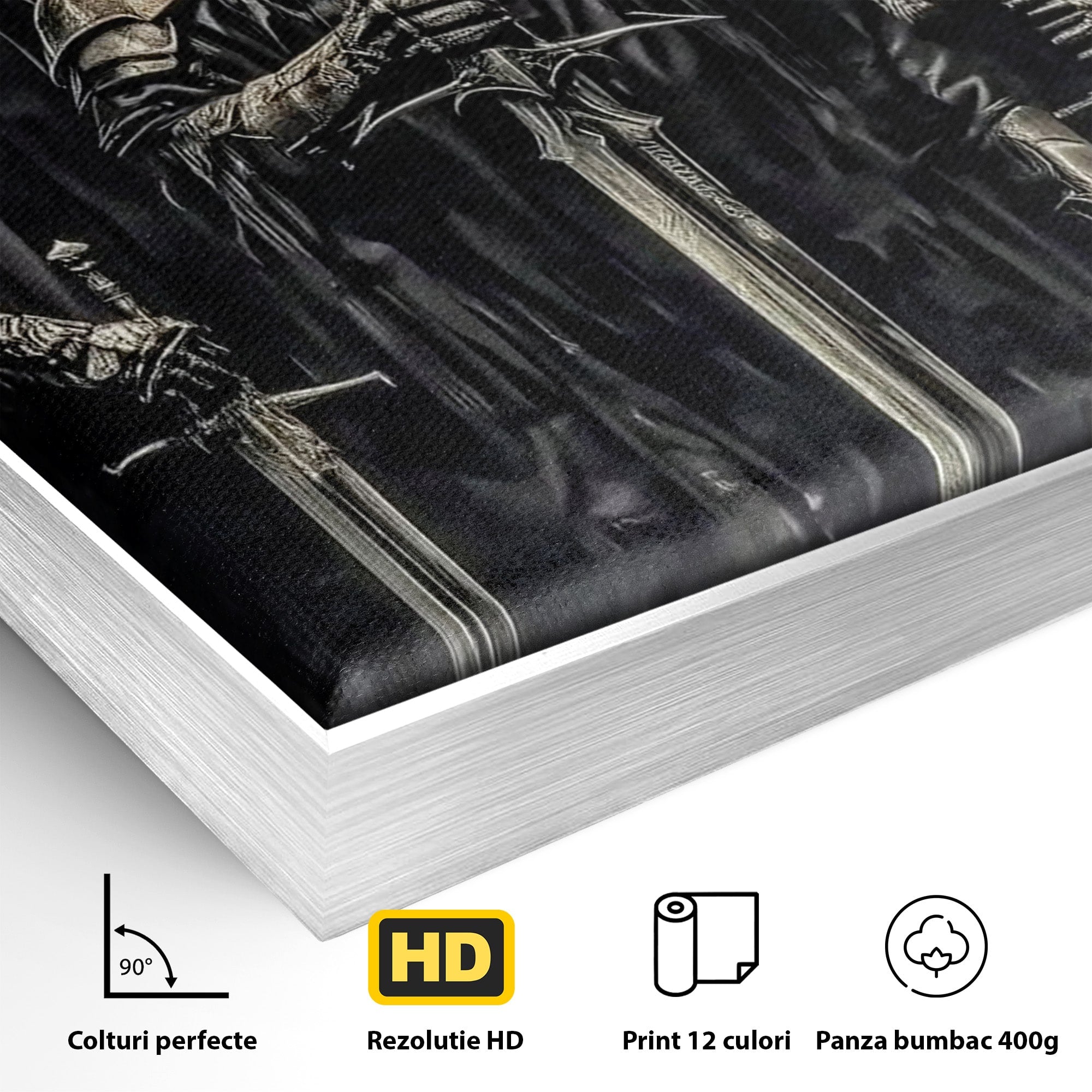 Tablou Canvas Premium LuxCanva® PI1204, Cavalerii Intunericului, Lord Of The Rings, Fantezie, Mister, Film, Dormitor, Culori Vibrante