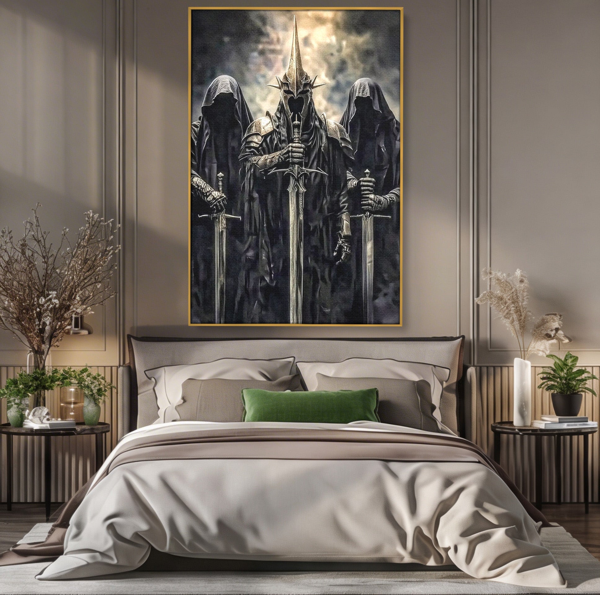 Tablou Canvas Premium LuxCanva® PI1204, Cavalerii Intunericului, Lord Of The Rings, Fantezie, Mister, Film, Dormitor, Culori Vibrante