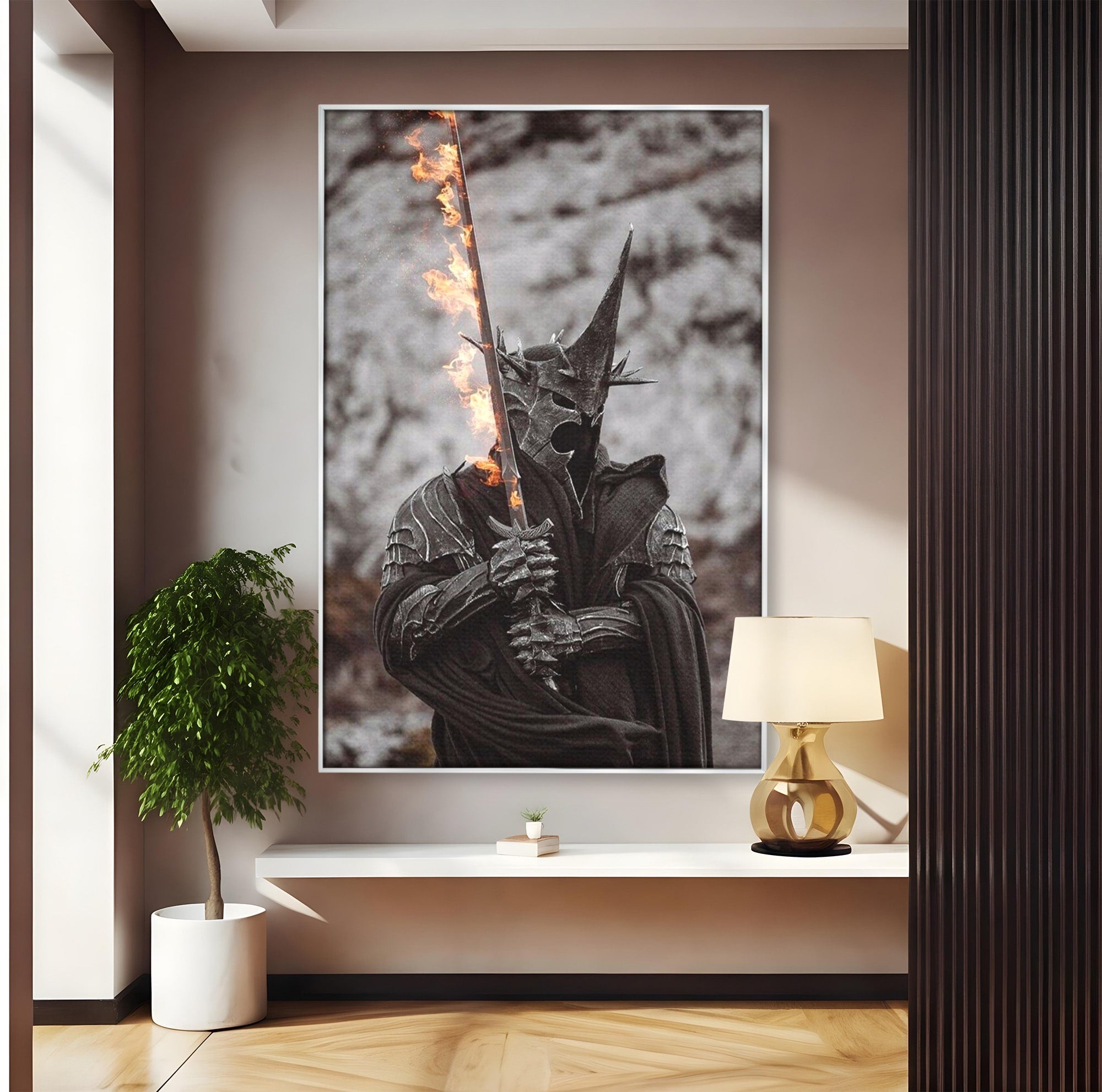 Tablou Canvas Premium LuxCanva® PI1205, Duhurile Inelului, Razboinic, Fantezie, Erou, Sabie, Dormitor, Living, Culori Vibrante