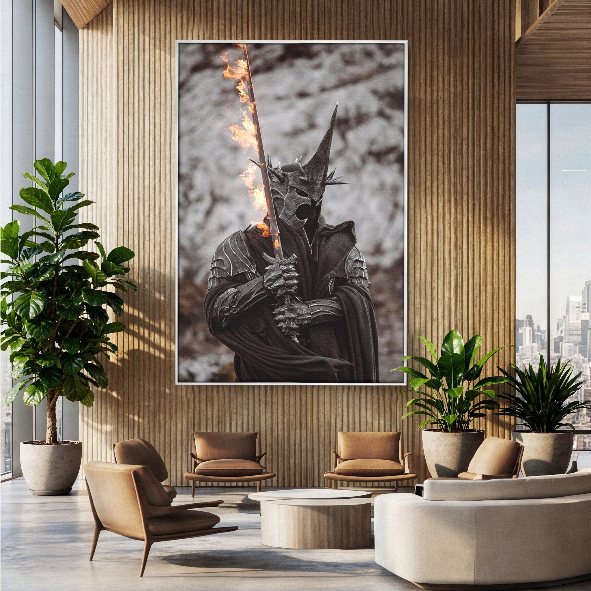 Tablou Canvas Premium LuxCanva® PI1205, Duhurile Inelului, Razboinic, Fantezie, Erou, Sabie, Dormitor, Living, Culori Vibrante