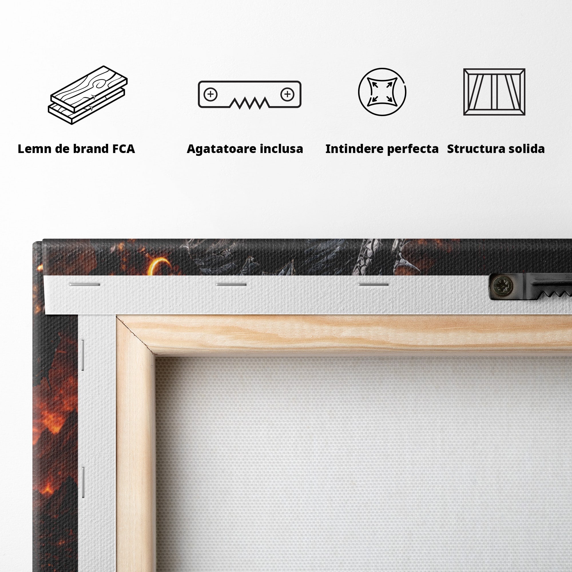 Tablou Canvas Premium LuxCanva® PI1206, Stapanul Intunericului, Sauron, Ochi, Turn, Living, Culori Vibrante
