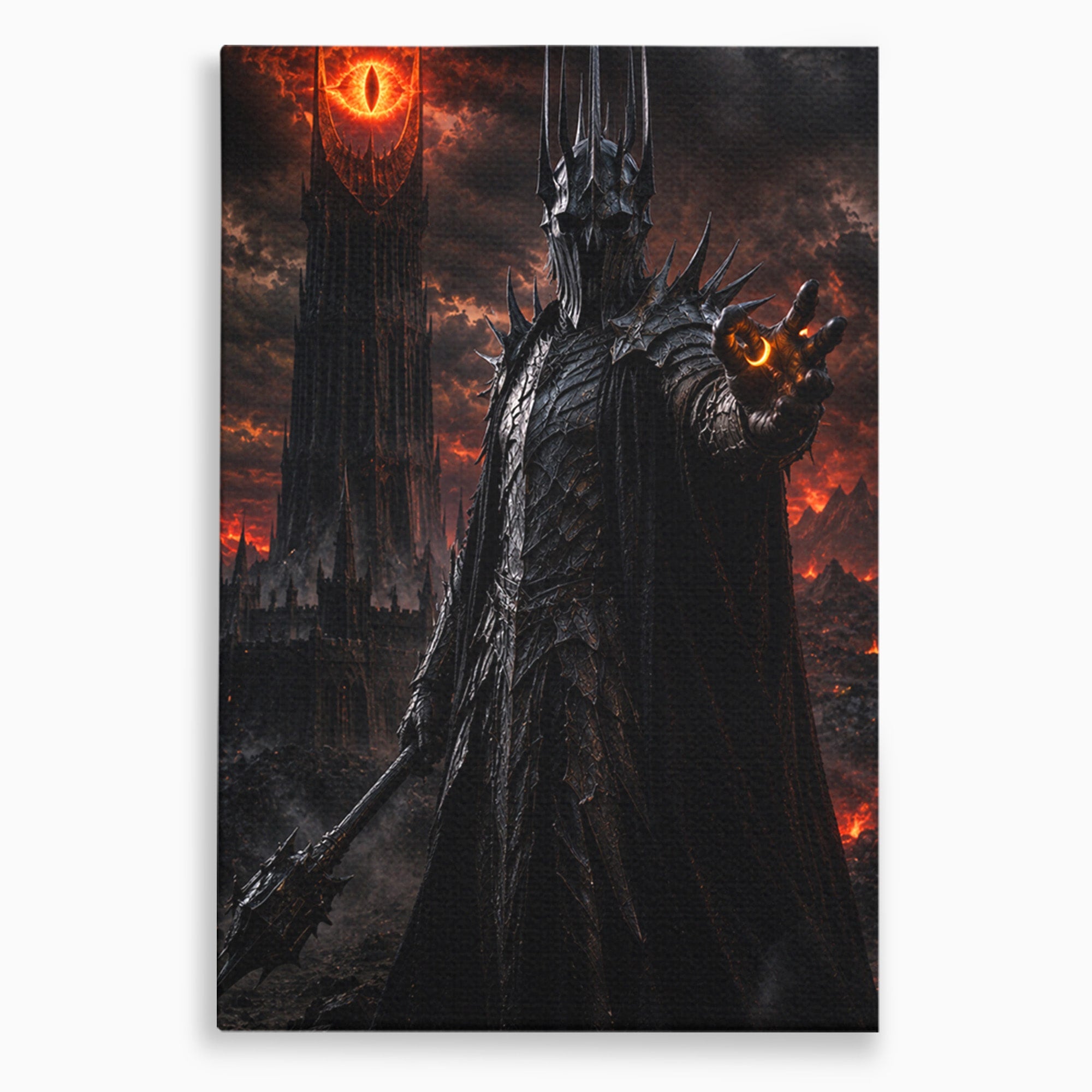Tablou Canvas Premium LuxCanva® PI1206, Stapanul Intunericului, Sauron, Ochi, Turn, Living, Culori Vibrante