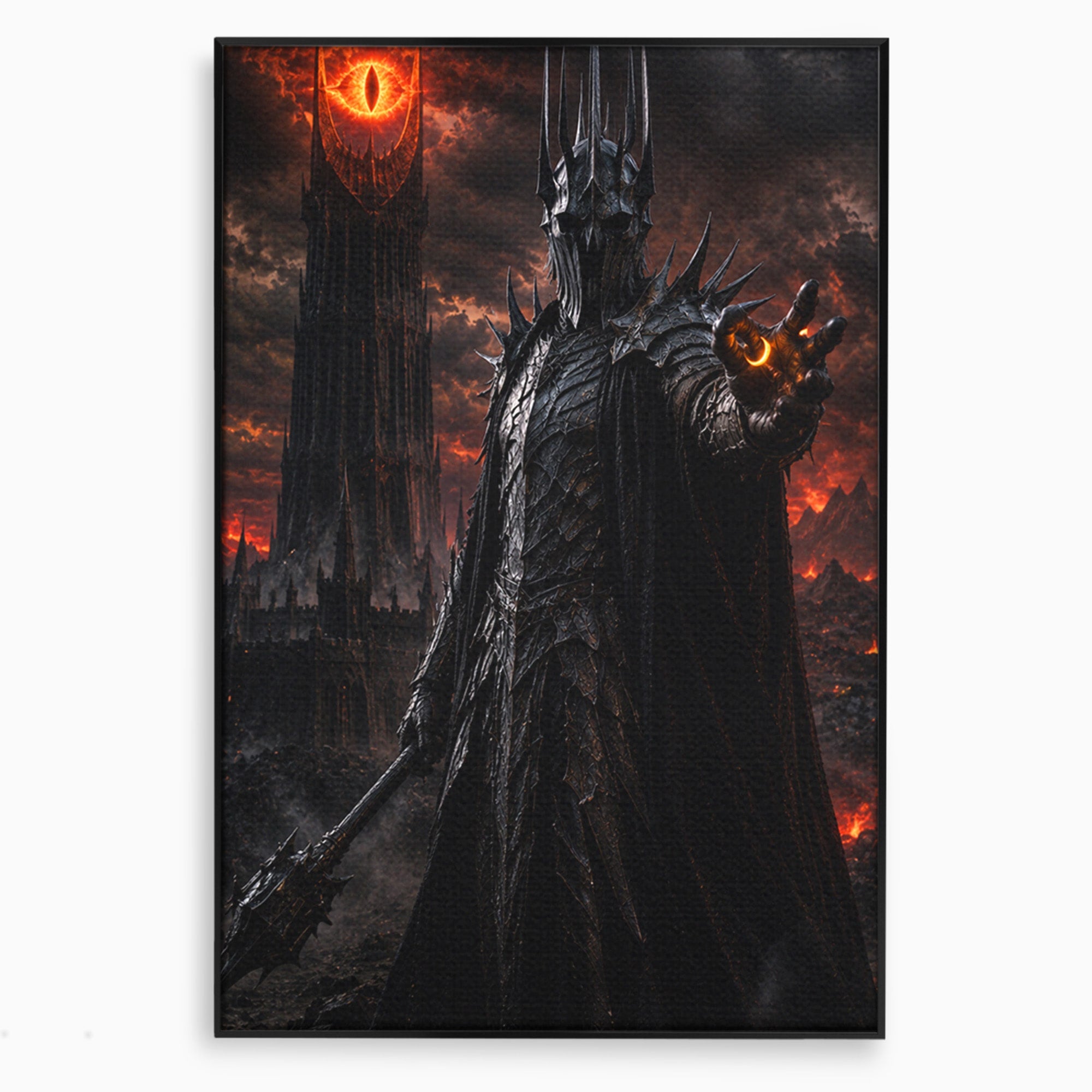 Tablou Canvas Premium LuxCanva® PI1206, Stapanul Intunericului, Sauron, Ochi, Turn, Living, Culori Vibrante