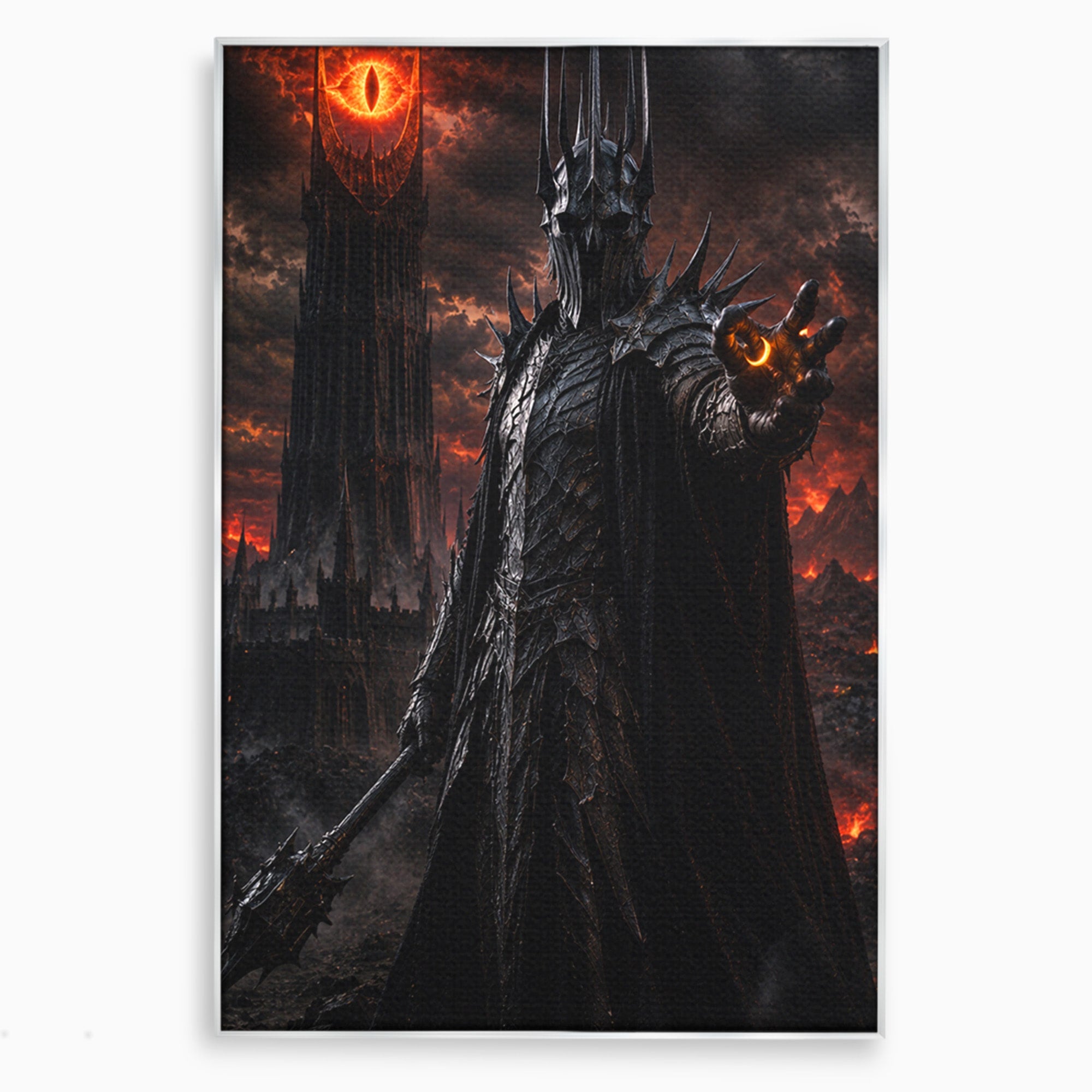 Tablou Canvas Premium LuxCanva® PI1206, Stapanul Intunericului, Sauron, Ochi, Turn, Living, Culori Vibrante