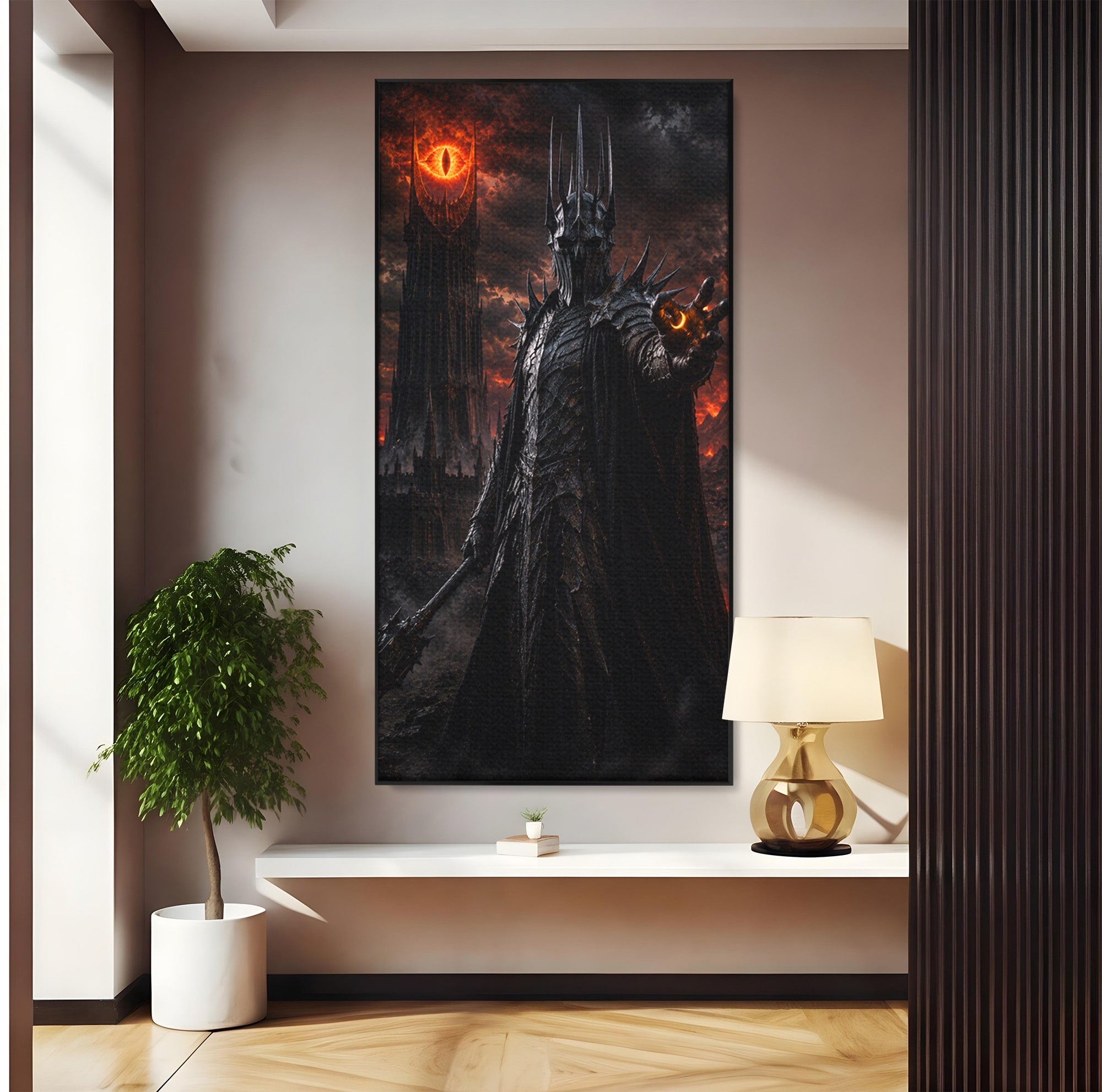Tablou Canvas Premium LuxCanva® PI1206, Stapanul Intunericului, Sauron, Ochi, Turn, Living, Culori Vibrante