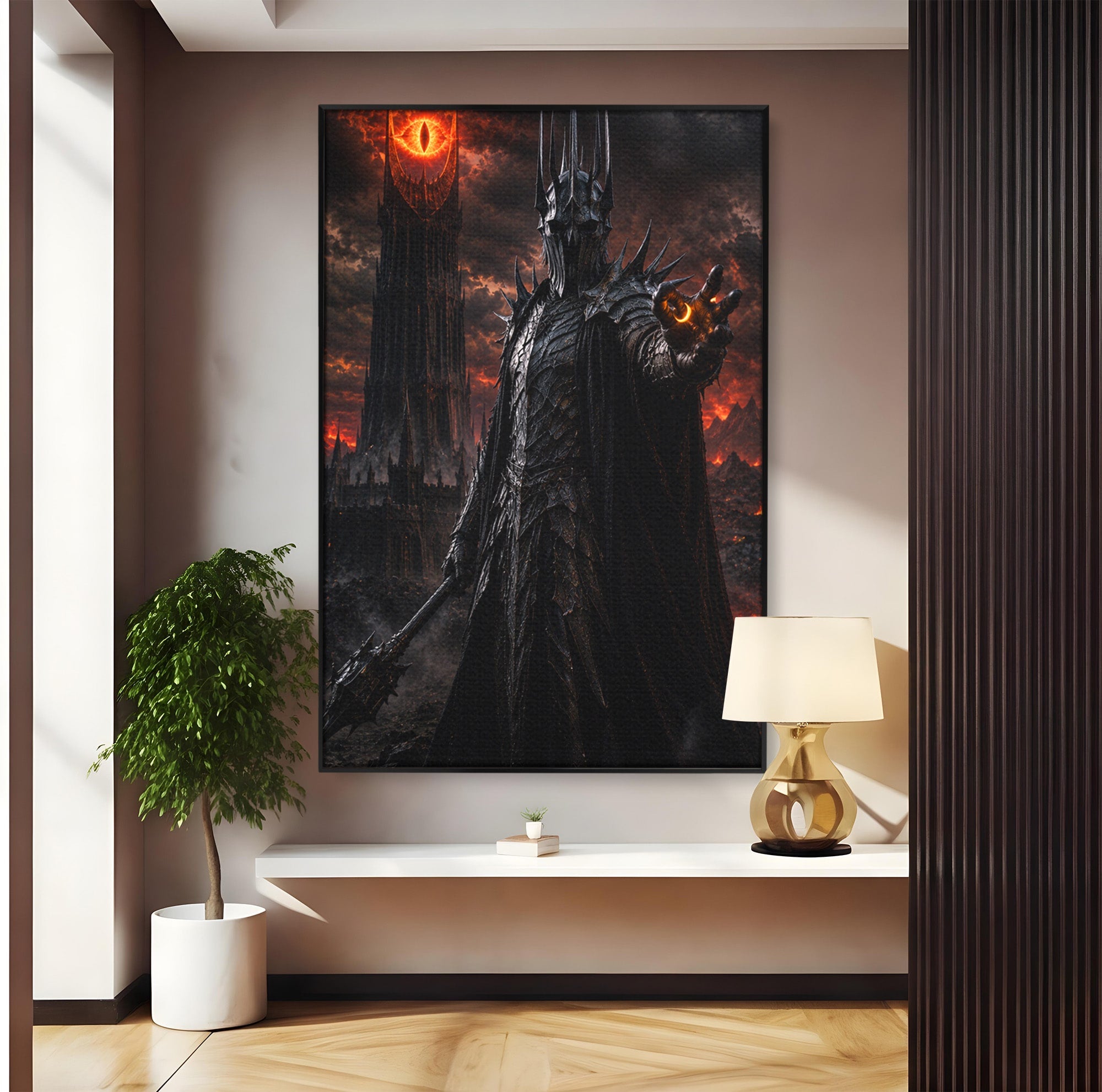 Tablou Canvas Premium LuxCanva® PI1206, Stapanul Intunericului, Sauron, Ochi, Turn, Living, Culori Vibrante