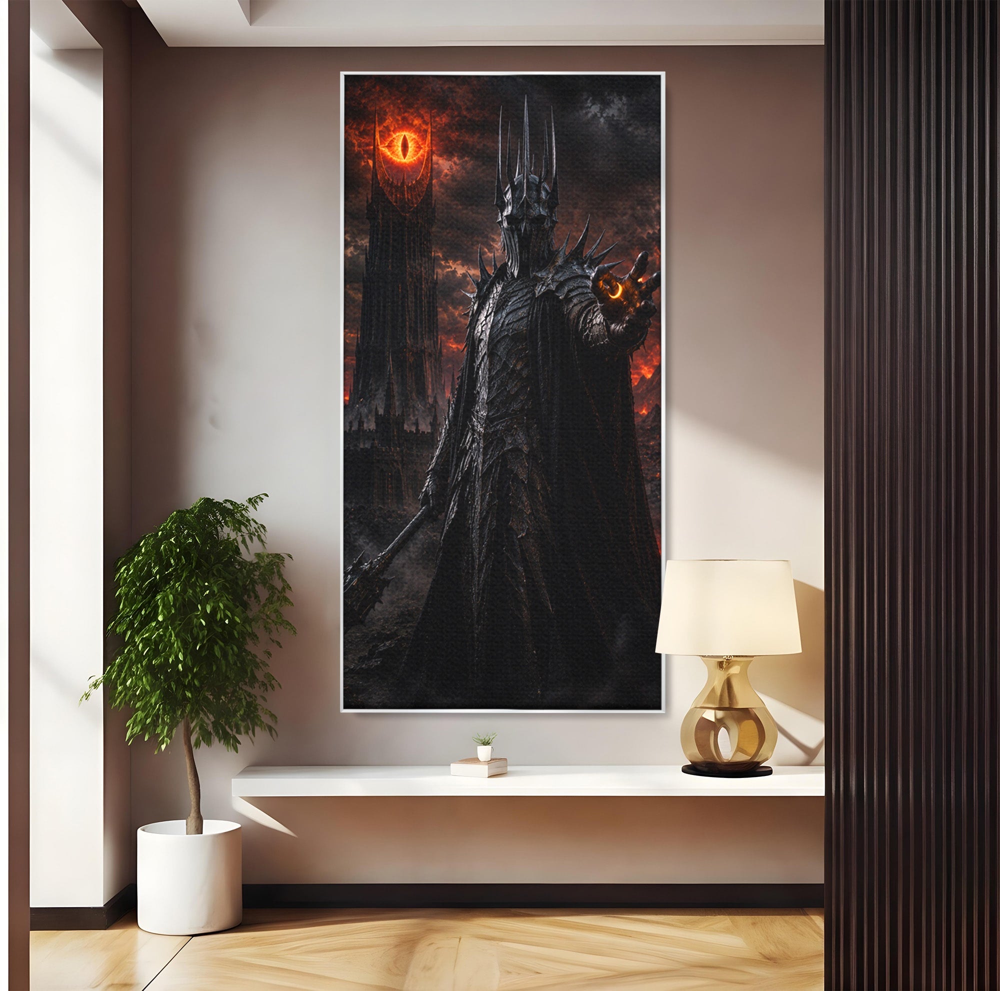 Tablou Canvas Premium LuxCanva® PI1206, Stapanul Intunericului, Sauron, Ochi, Turn, Living, Culori Vibrante