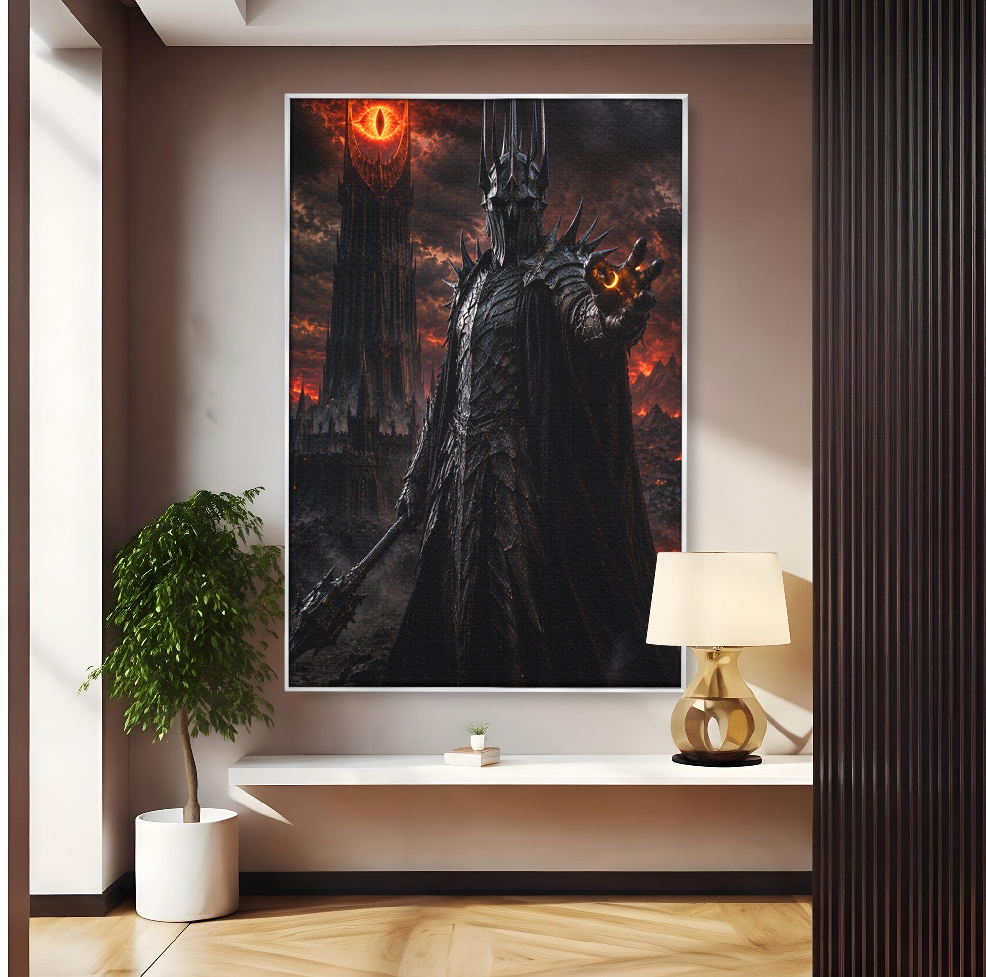 Tablou Canvas Premium LuxCanva® PI1206, Stapanul Intunericului, Sauron, Ochi, Turn, Living, Culori Vibrante