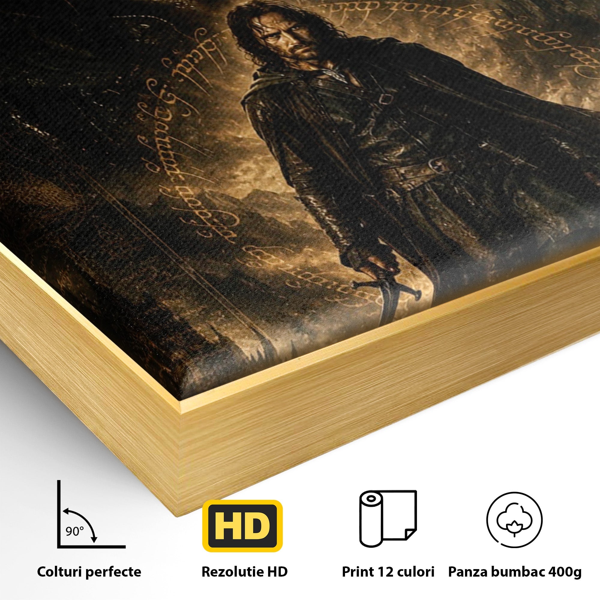 Tablou Canvas Premium LuxCanva® PI1207, Eroul Aragorn, Razboinic, Fantezie, Erou, Aventura, Epoca Medievala, Living, Culori Vibrante