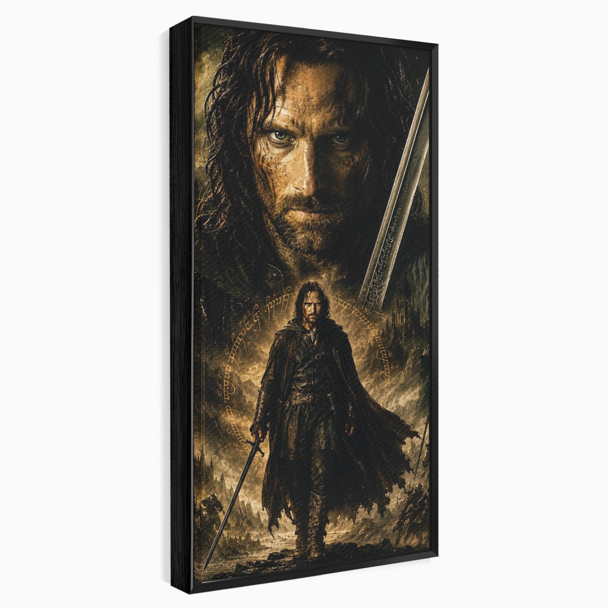 Tablou Canvas Premium LuxCanva® PI1207, Eroul Aragorn, Razboinic, Fantezie, Erou, Aventura, Epoca Medievala, Living, Culori Vibrante