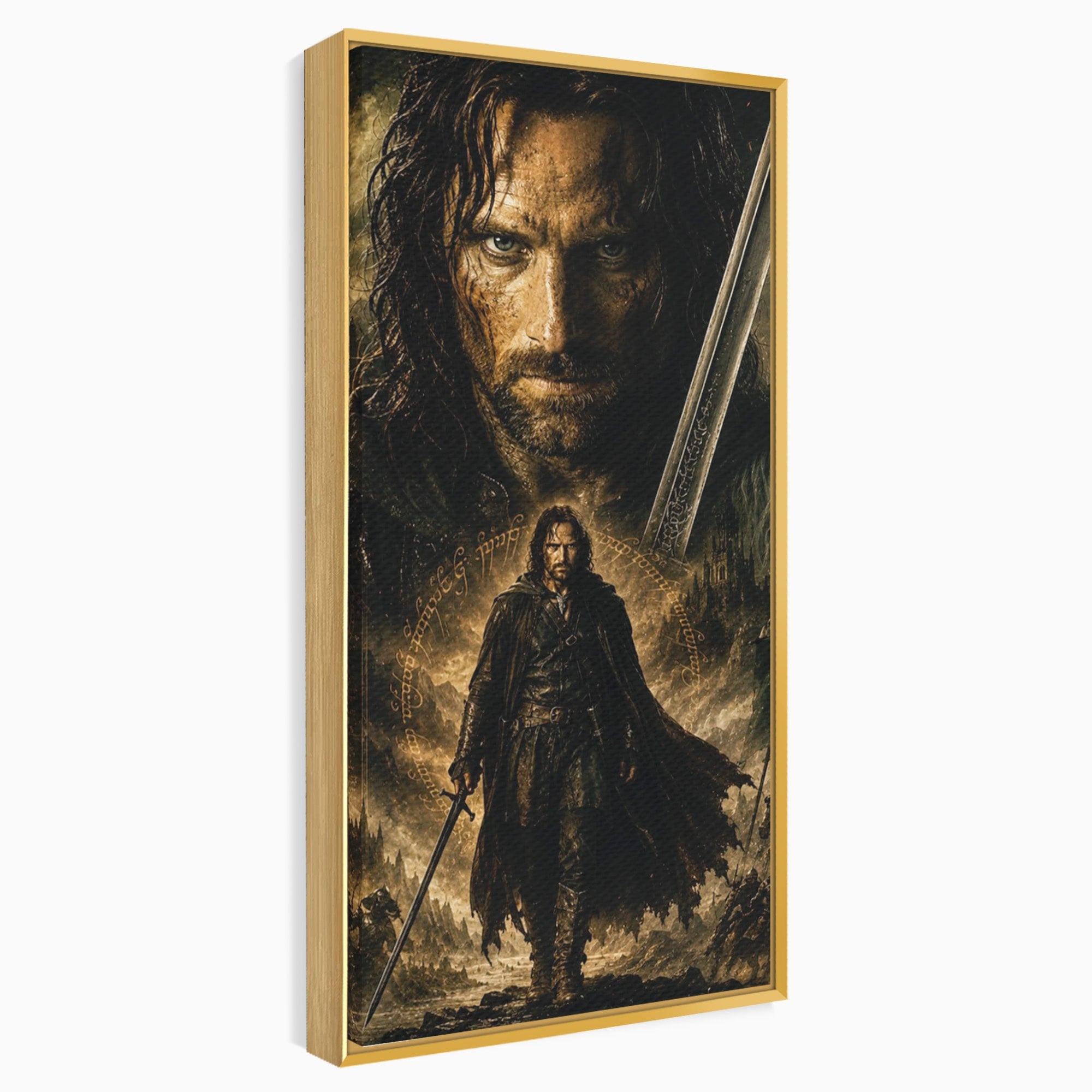 Tablou Canvas Premium LuxCanva® PI1207, Eroul Aragorn, Razboinic, Fantezie, Erou, Aventura, Epoca Medievala, Living, Culori Vibrante