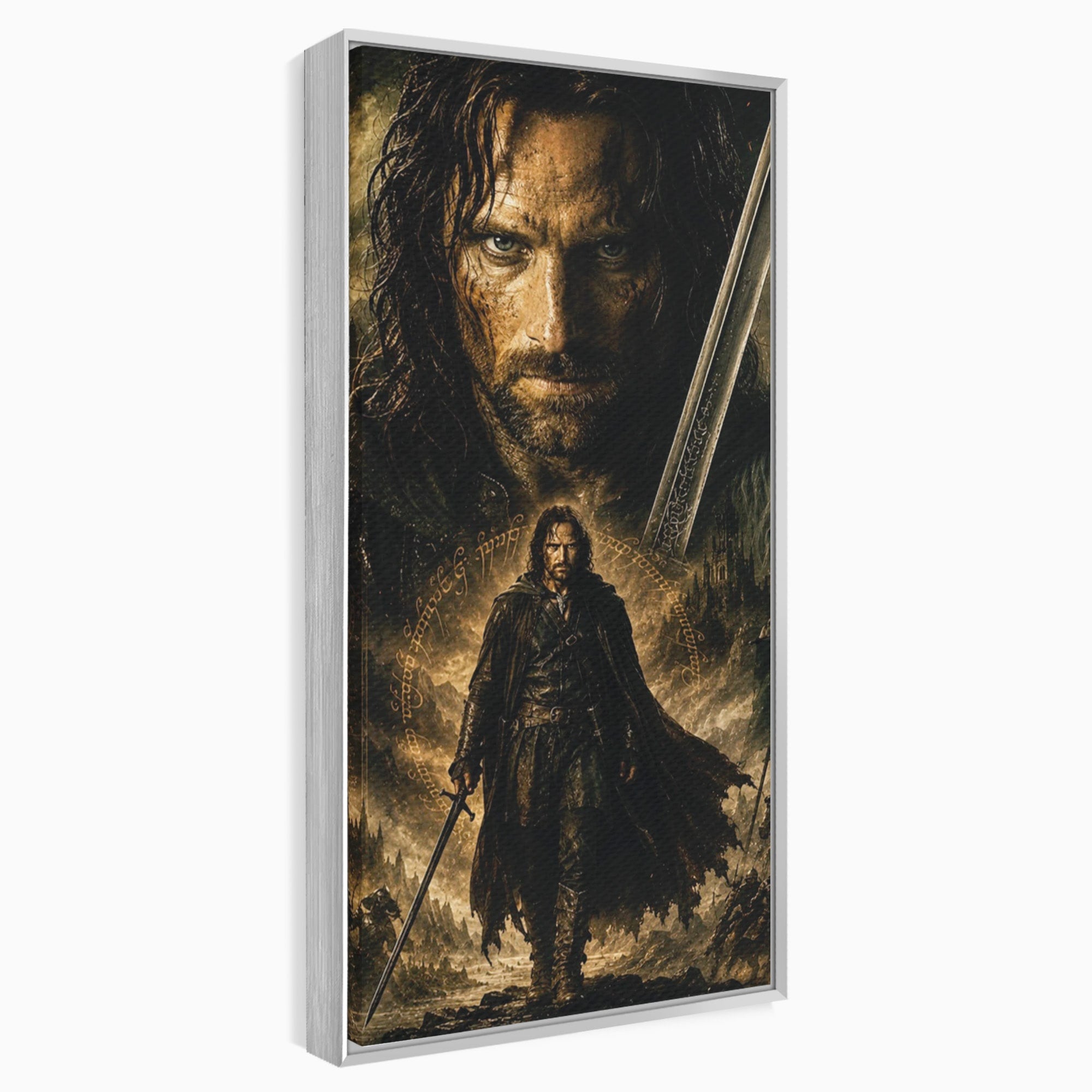 Tablou Canvas Premium LuxCanva® PI1207, Eroul Aragorn, Razboinic, Fantezie, Erou, Aventura, Epoca Medievala, Living, Culori Vibrante