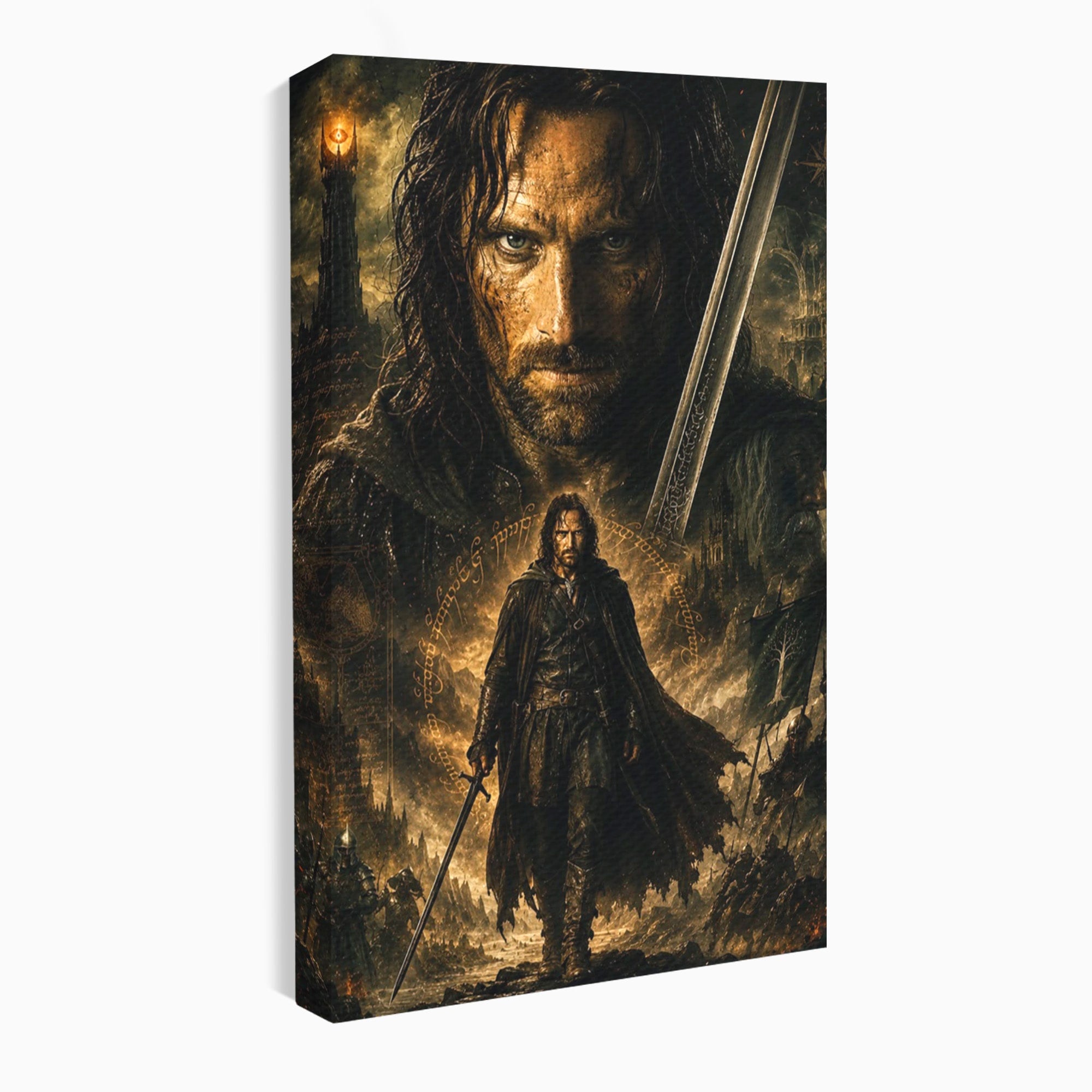 Tablou Canvas Premium LuxCanva® PI1207, Eroul Aragorn, Razboinic, Fantezie, Erou, Aventura, Epoca Medievala, Living, Culori Vibrante