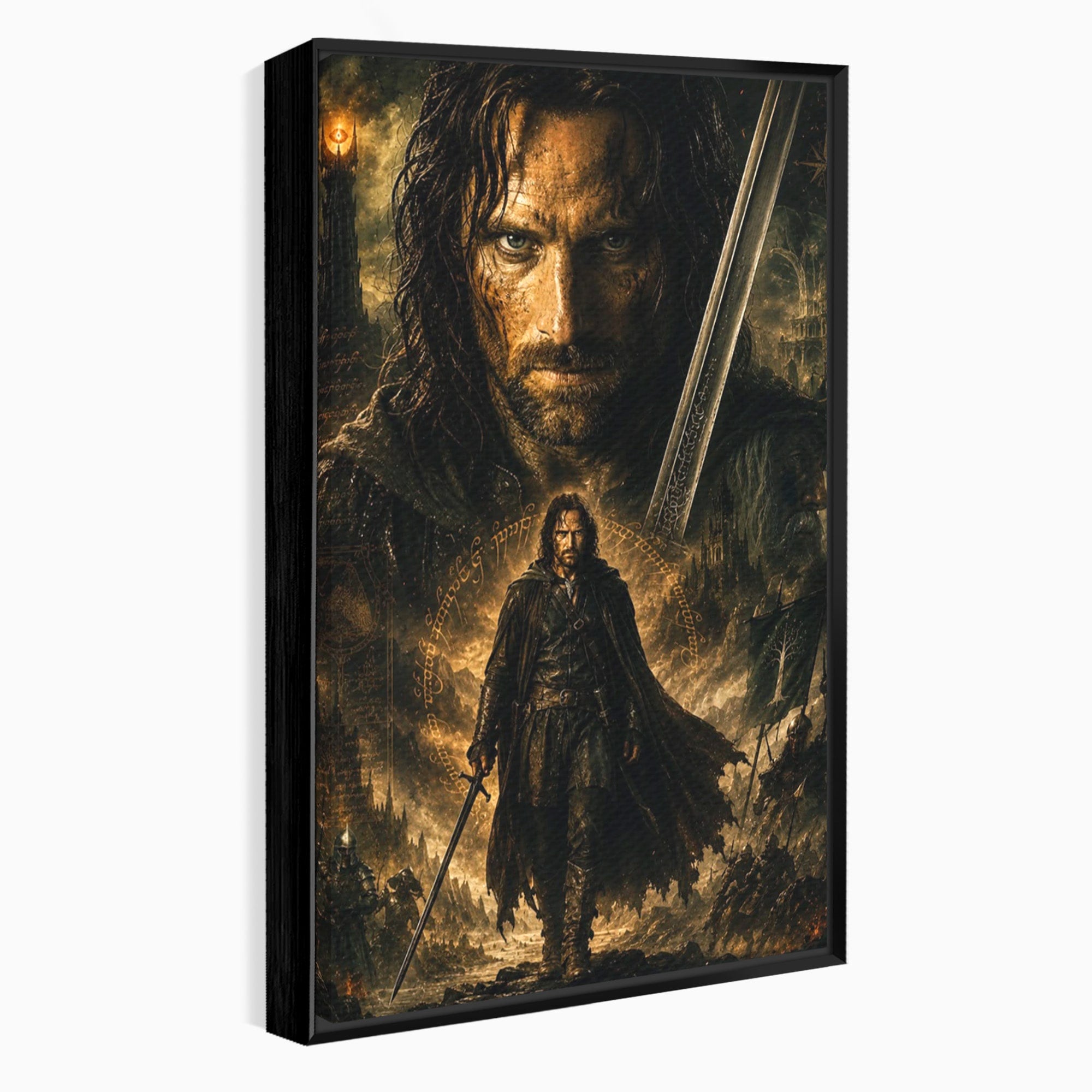 Tablou Canvas Premium LuxCanva® PI1207, Eroul Aragorn, Razboinic, Fantezie, Erou, Aventura, Epoca Medievala, Living, Culori Vibrante