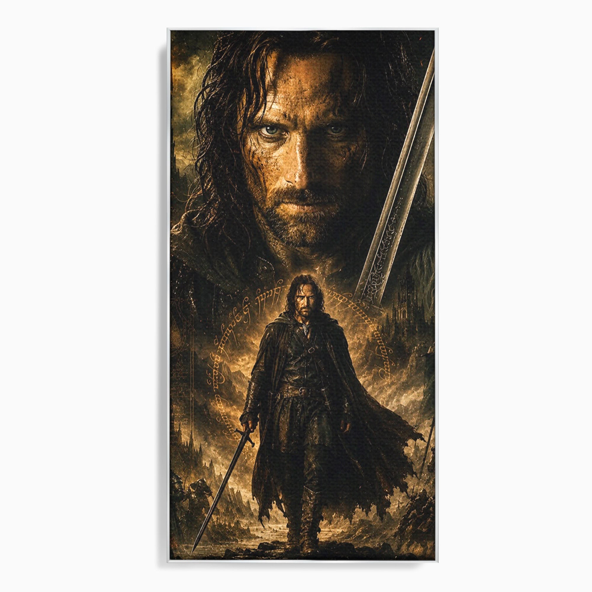 Tablou Canvas Premium LuxCanva® PI1207, Eroul Aragorn, Razboinic, Fantezie, Erou, Aventura, Epoca Medievala, Living, Culori Vibrante