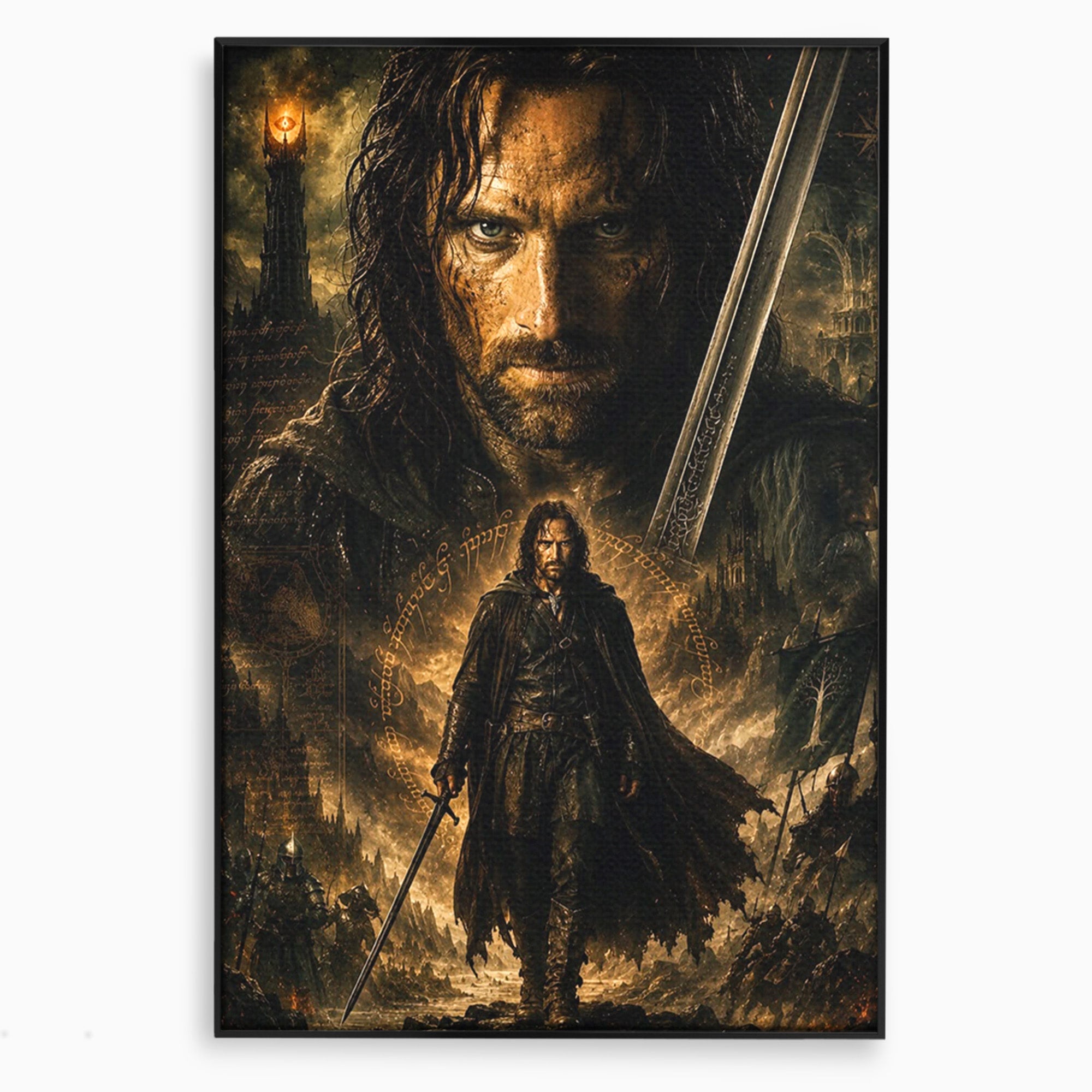 Tablou Canvas Premium LuxCanva® PI1207, Eroul Aragorn, Razboinic, Fantezie, Erou, Aventura, Epoca Medievala, Living, Culori Vibrante