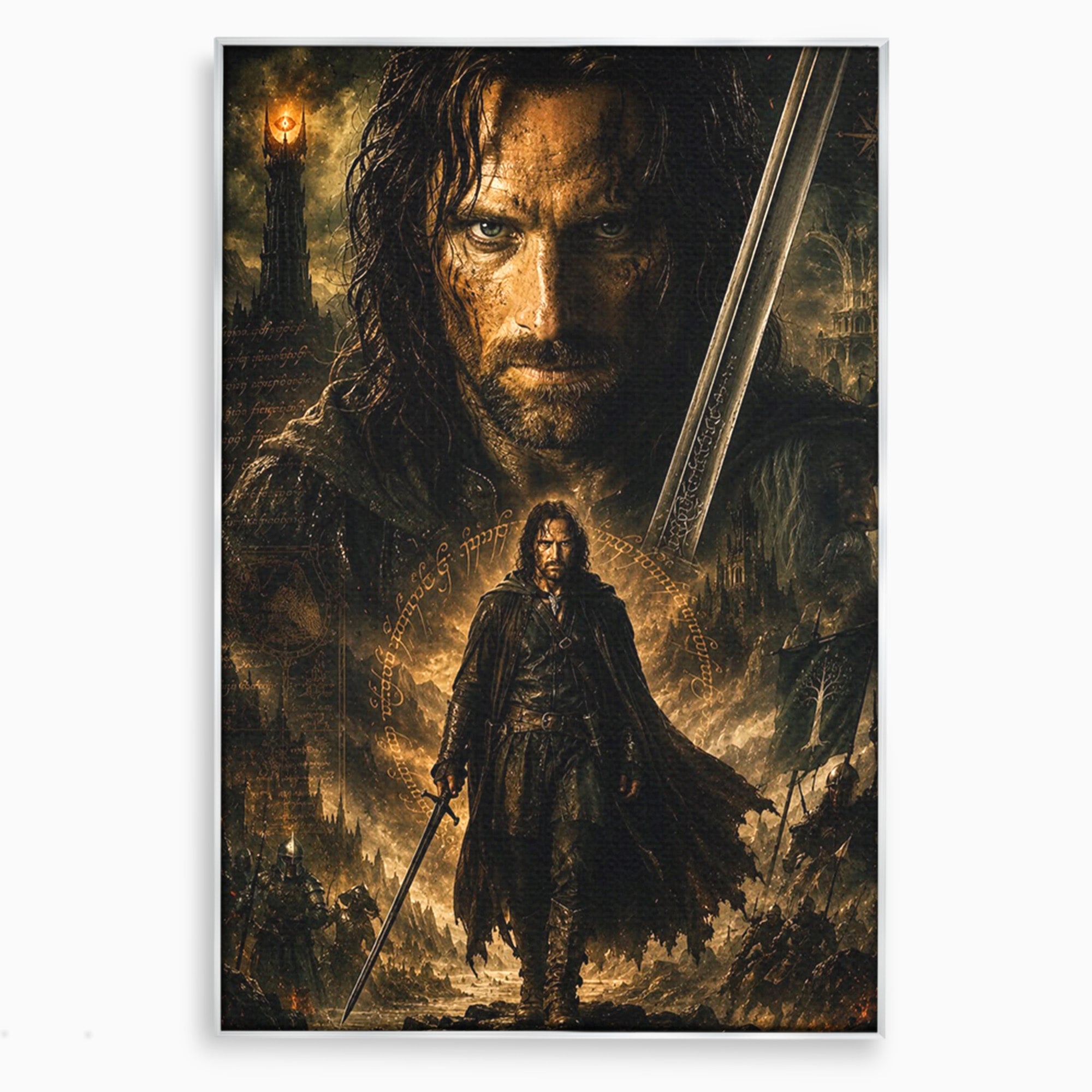 Tablou Canvas Premium LuxCanva® PI1207, Eroul Aragorn, Razboinic, Fantezie, Erou, Aventura, Epoca Medievala, Living, Culori Vibrante