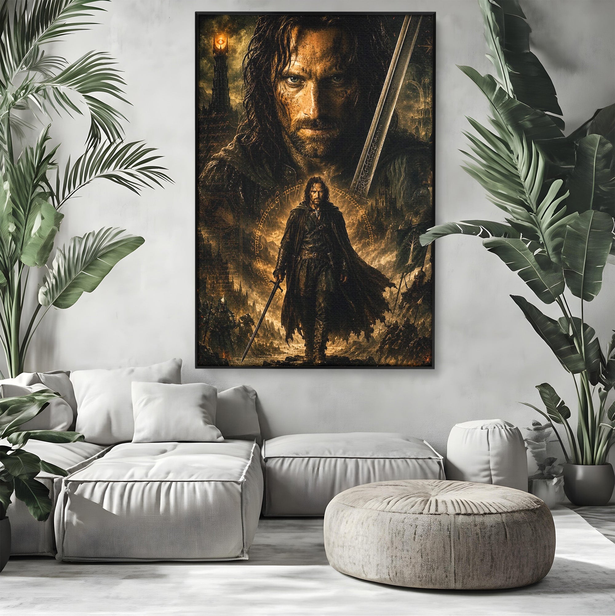 Tablou Canvas Premium LuxCanva® PI1207, Eroul Aragorn, Razboinic, Fantezie, Erou, Aventura, Epoca Medievala, Living, Culori Vibrante