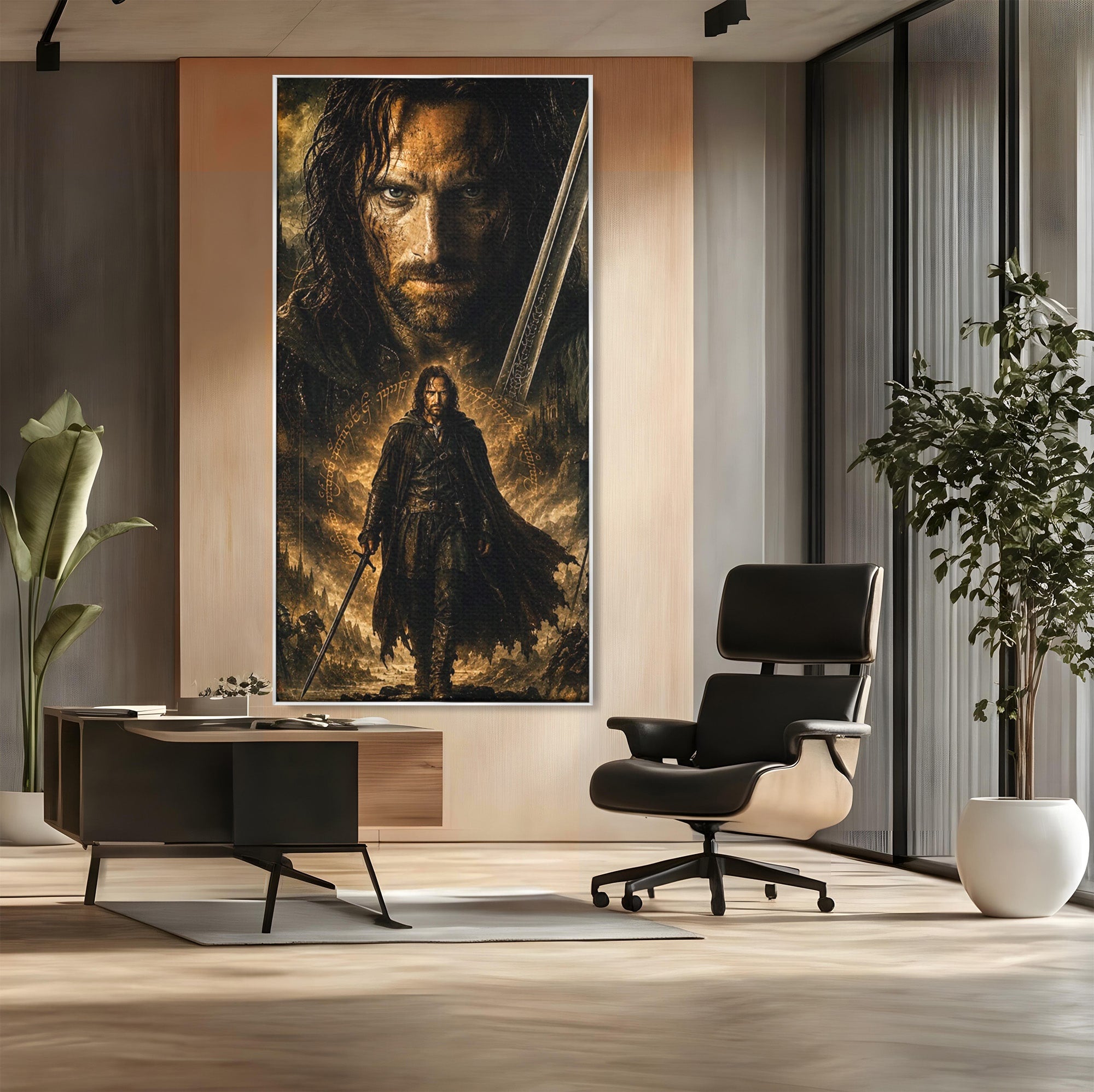 Tablou Canvas Premium LuxCanva® PI1207, Eroul Aragorn, Razboinic, Fantezie, Erou, Aventura, Epoca Medievala, Living, Culori Vibrante