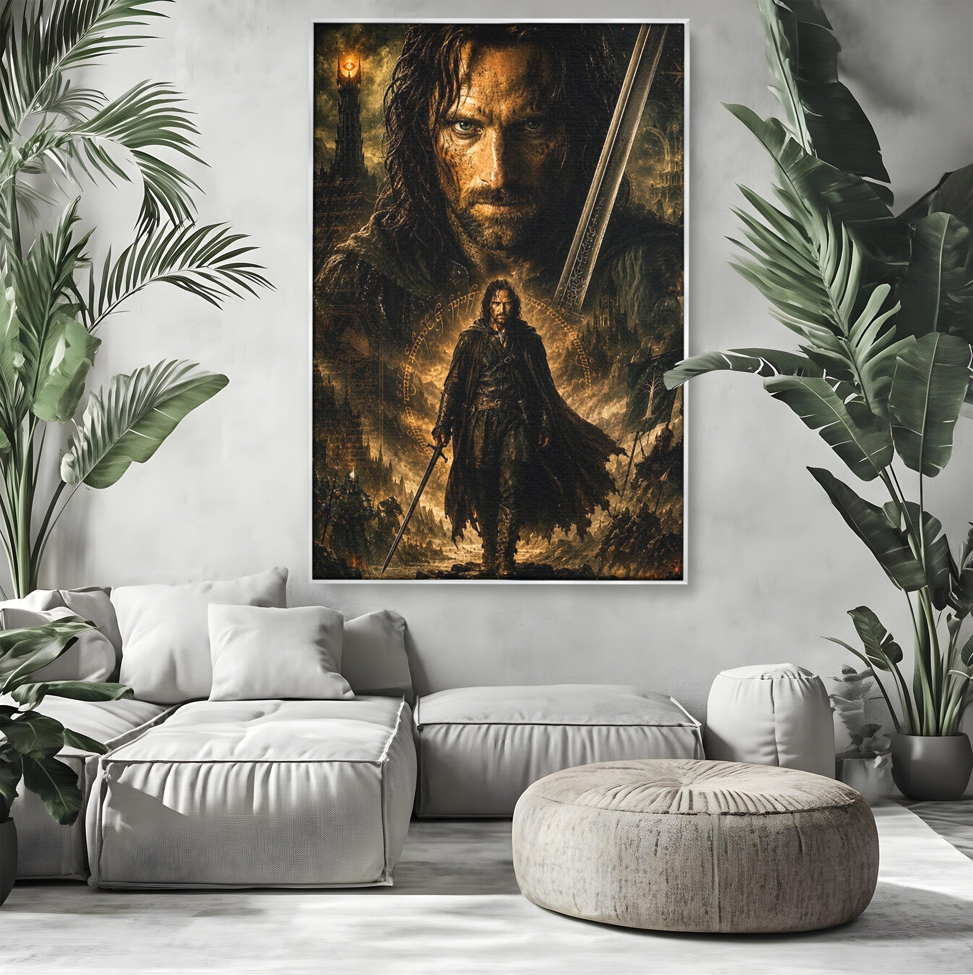 Tablou Canvas Premium LuxCanva® PI1207, Eroul Aragorn, Razboinic, Fantezie, Erou, Aventura, Epoca Medievala, Living, Culori Vibrante