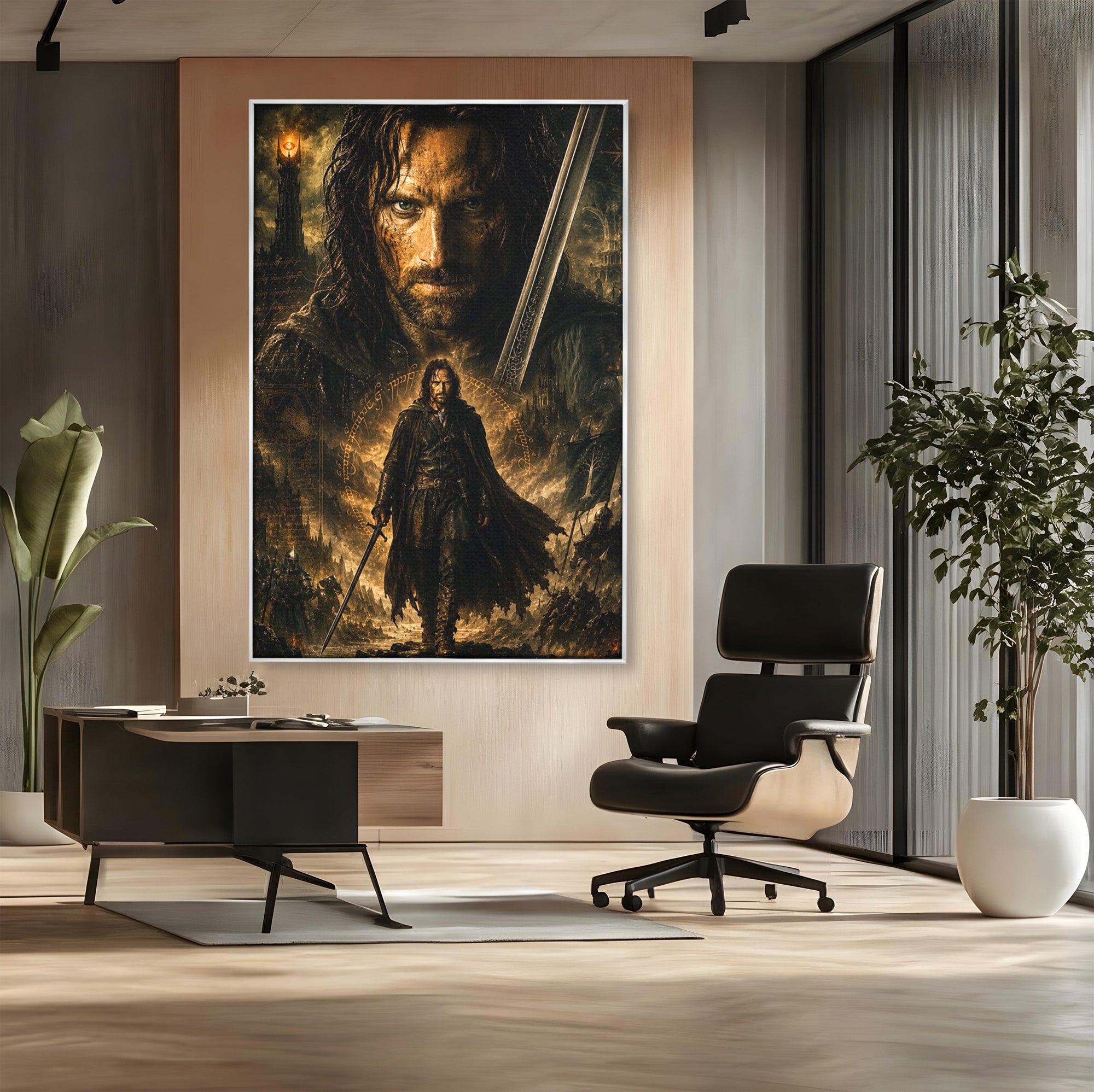 Tablou Canvas Premium LuxCanva® PI1207, Eroul Aragorn, Razboinic, Fantezie, Erou, Aventura, Epoca Medievala, Living, Culori Vibrante