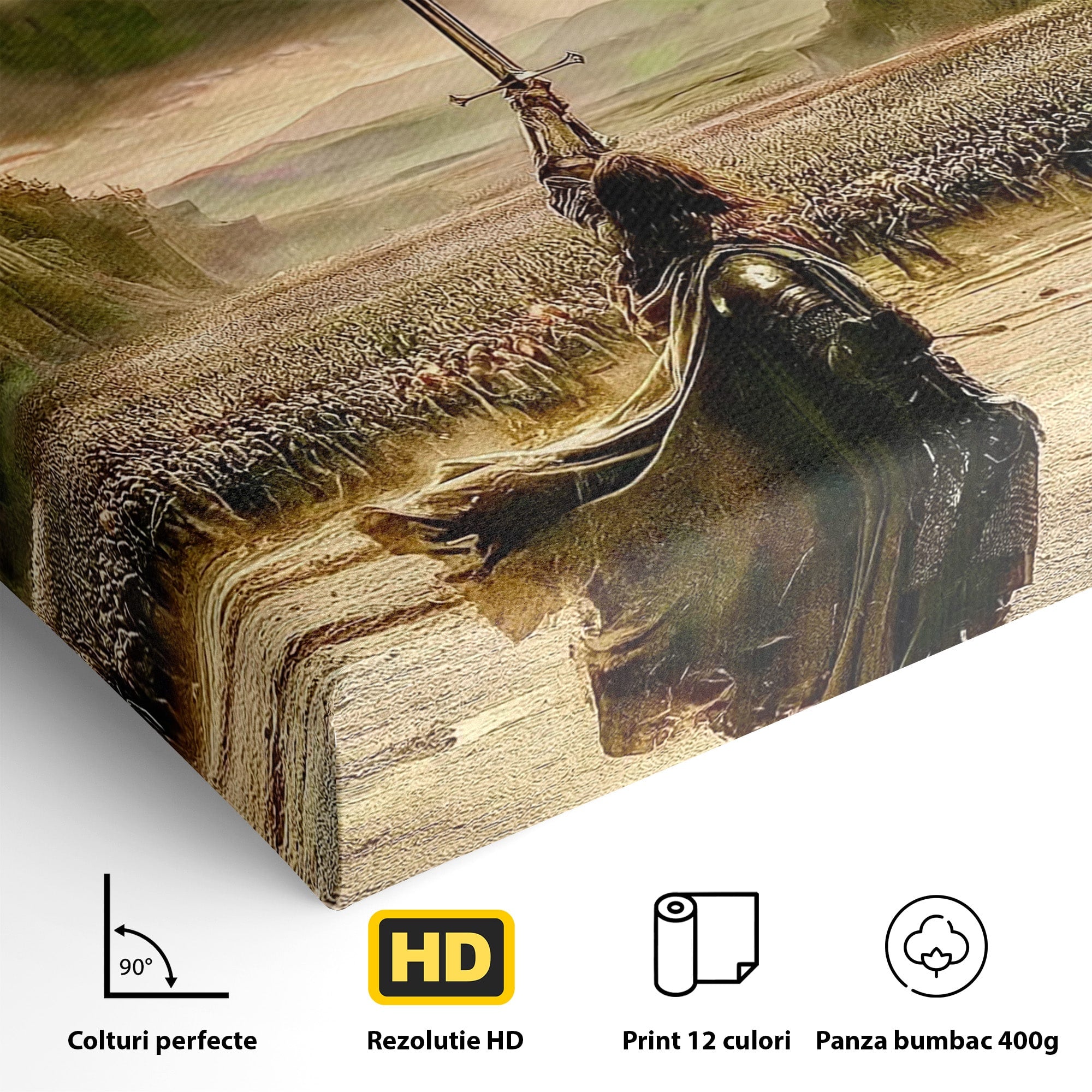 Tablou Canvas Premium LuxCanva® PI1208, Eroul Infrunta Turnul Intunecat, Film, Aventura, Fantezie, Aventura, Living, Culori Vibrante