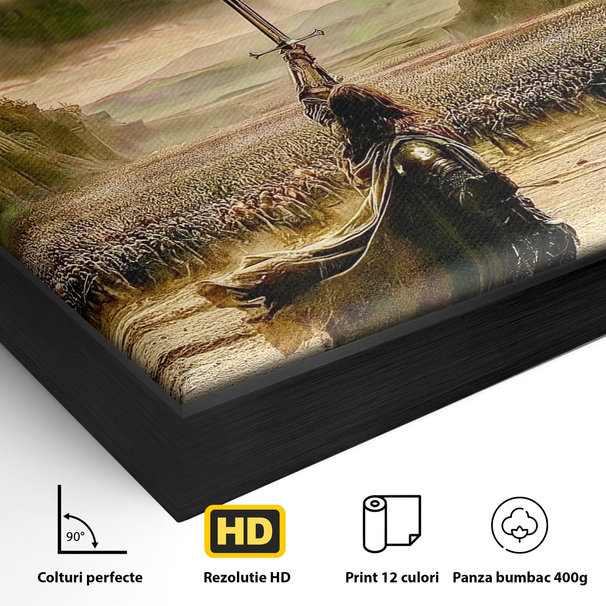 Tablou Canvas Premium LuxCanva® PI1208, Eroul Infrunta Turnul Intunecat, Film, Aventura, Fantezie, Aventura, Living, Culori Vibrante