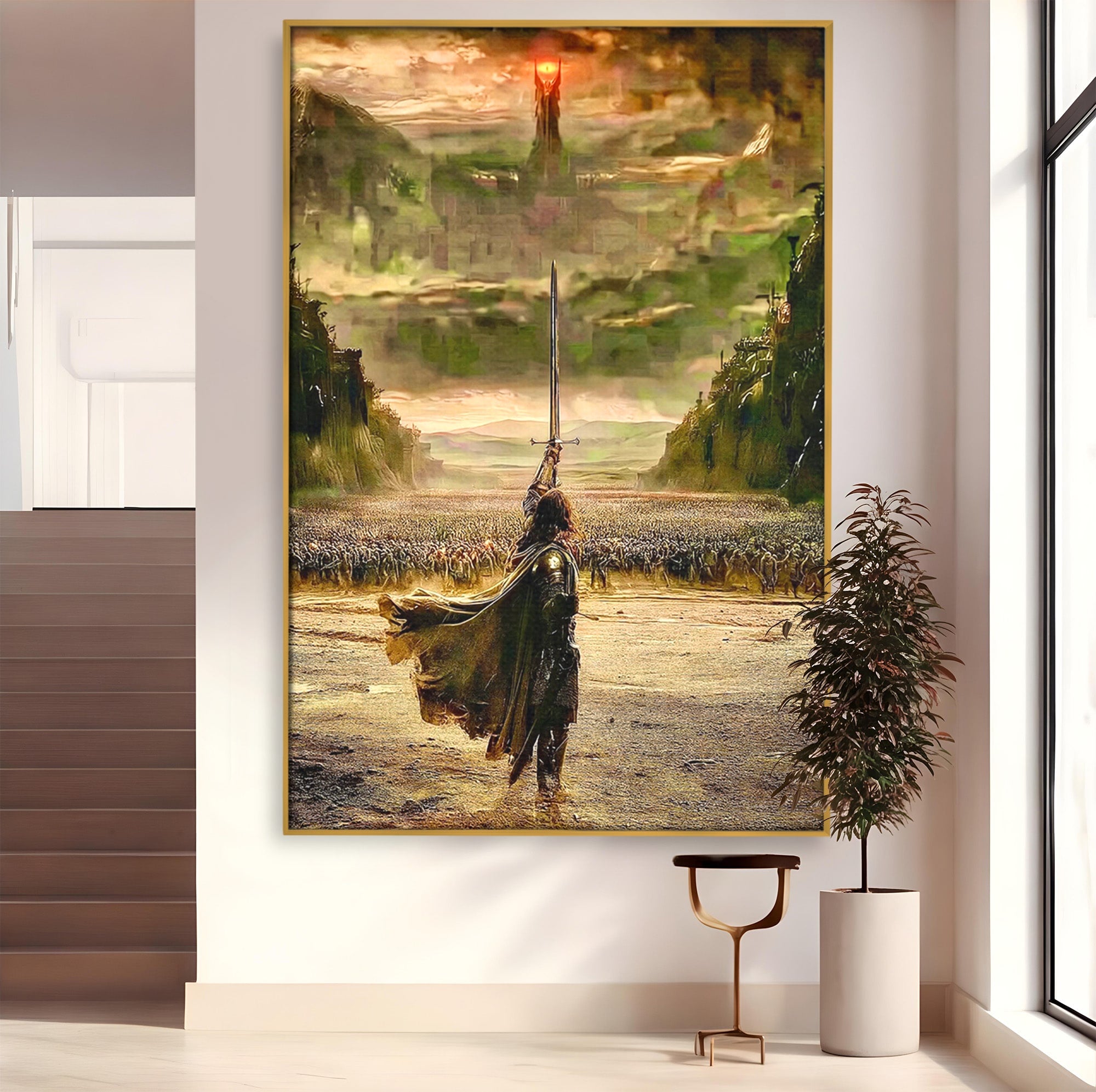 Tablou Canvas Premium LuxCanva® PI1208, Eroul Infrunta Turnul Intunecat, Film, Aventura, Fantezie, Aventura, Living, Culori Vibrante