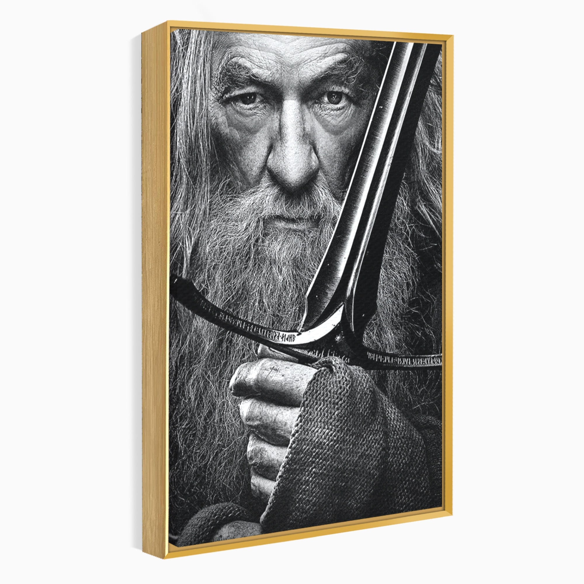 Tablou Canvas Premium LuxCanva® PI1210, Vrajitorul Cu Sabie, Pamantul de Mijloc, Sabie, Fantezie, Living, Dormitor, Culori Vibrante