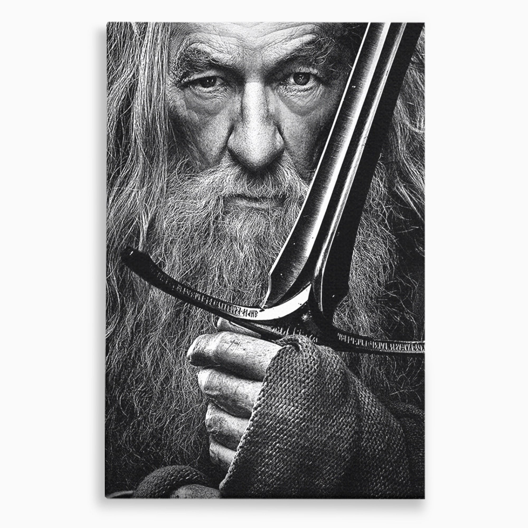 Tablou Canvas Premium LuxCanva® PI1210, Vrajitorul Cu Sabie, Pamantul de Mijloc, Sabie, Fantezie, Living, Dormitor, Culori Vibrante