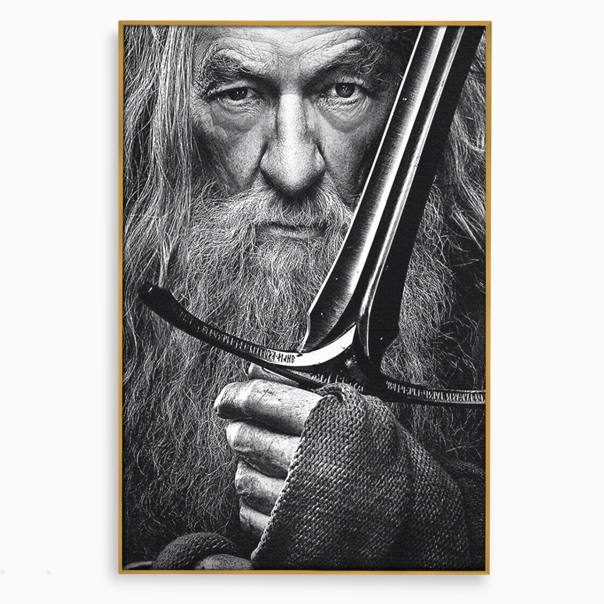 Tablou Canvas Premium LuxCanva® PI1210, Vrajitorul Cu Sabie, Pamantul de Mijloc, Sabie, Fantezie, Living, Dormitor, Culori Vibrante