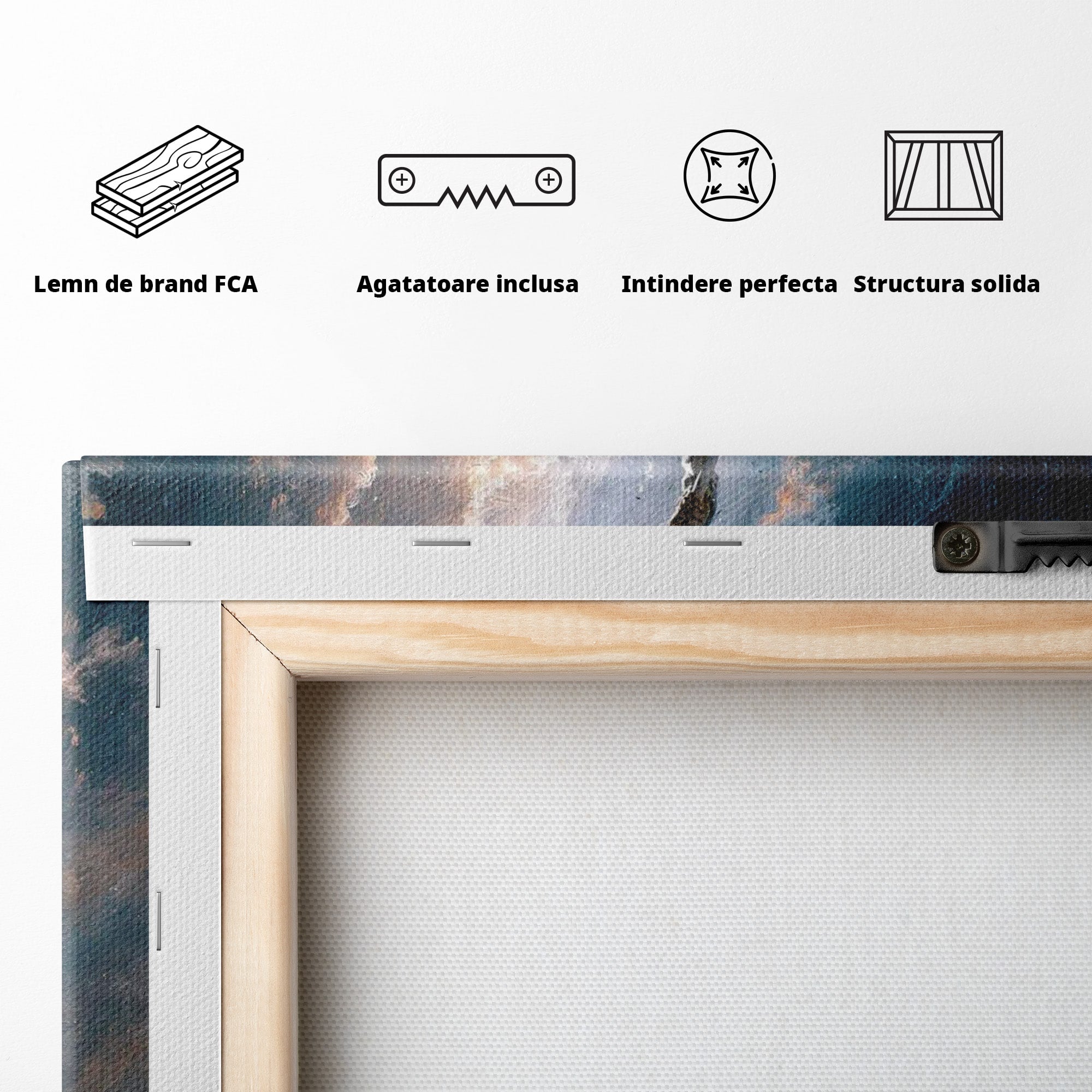 Tablou Canvas Premium LuxCanva® PI1211, Cavalerul Luminii, Cal Alb, Fantezie, Aventura, Epica, Living, Culori Vibrante