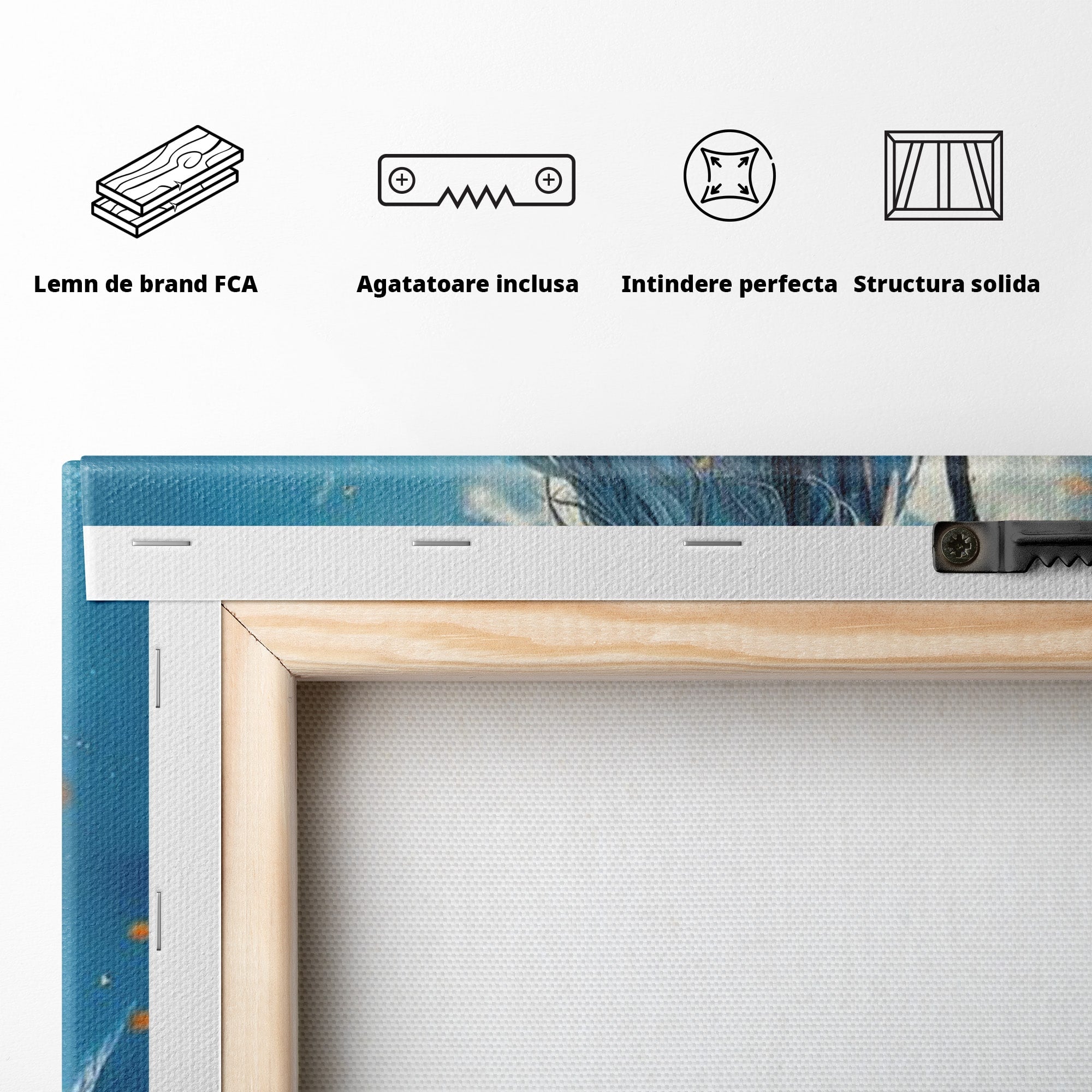 Tablou Canvas Premium LuxCanva® PI1212, Vrajitorul Pe Campul Inflorit, Toiag, Palarie, Flori, Fantezie, Living, Culori Vibrante