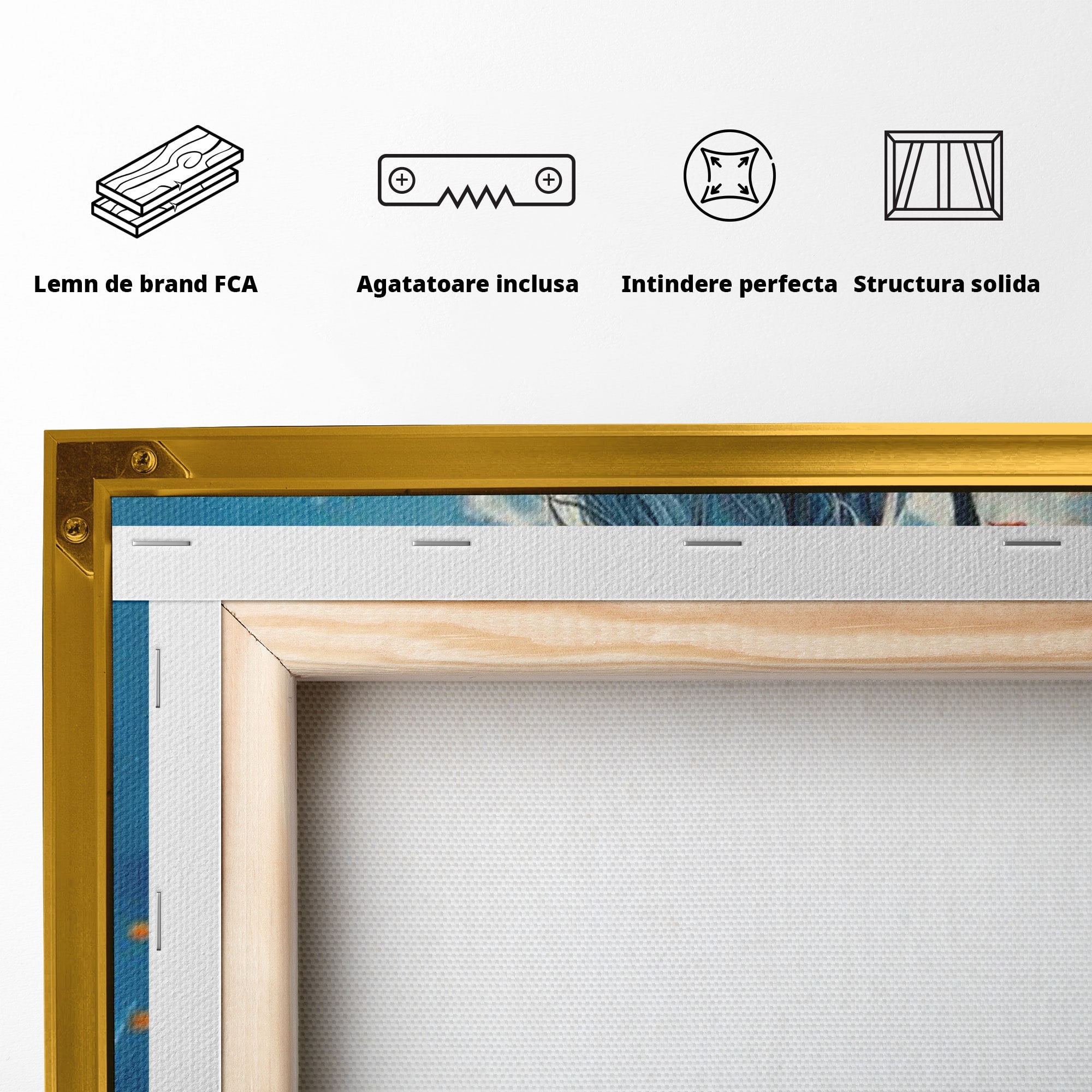 Tablou Canvas Premium LuxCanva® PI1212, Vrajitorul Pe Campul Inflorit, Toiag, Palarie, Flori, Fantezie, Living, Culori Vibrante