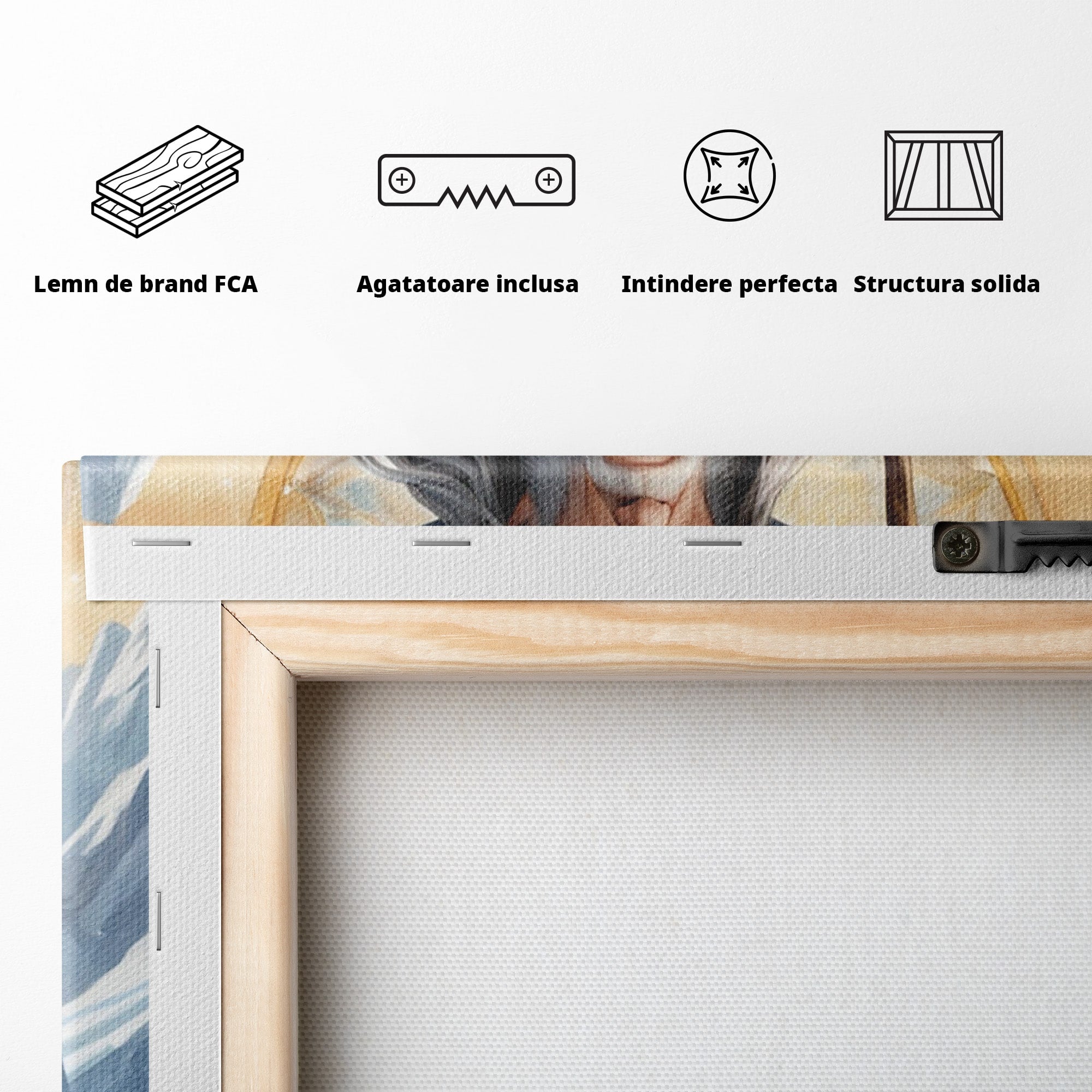 Tablou Canvas Premium LuxCanva® PI1213, Vrajitorul Bun, Personaj, Fantezie, Munti, Iarna, Magie, Living, Dormitor, Culori Vibrante