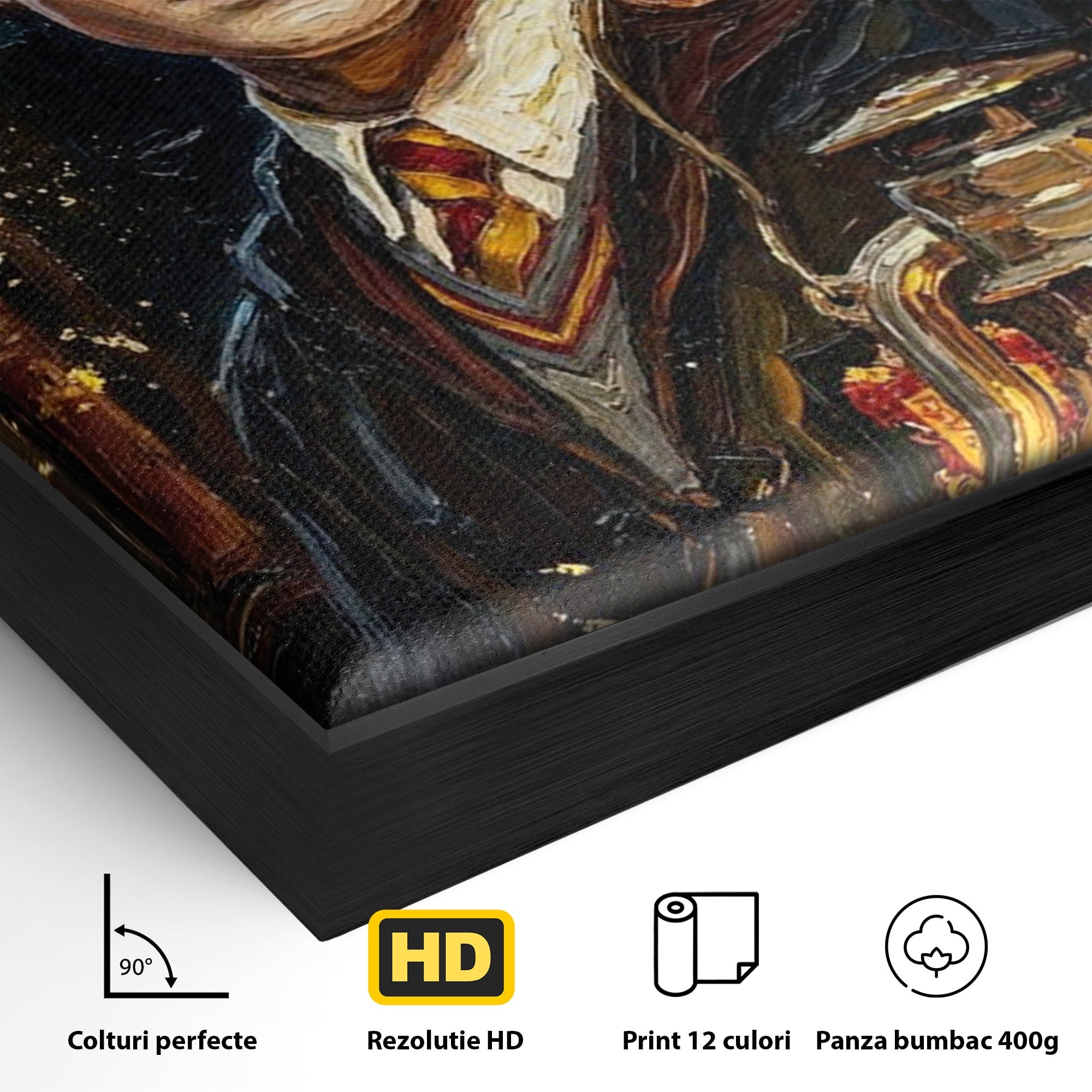 Tablou Canvas Premium LuxCanva® PI1214, Harry Potter, Vrajitor, Felinar, Magie, Biblioteca, Dormitor, Culori Vibrante