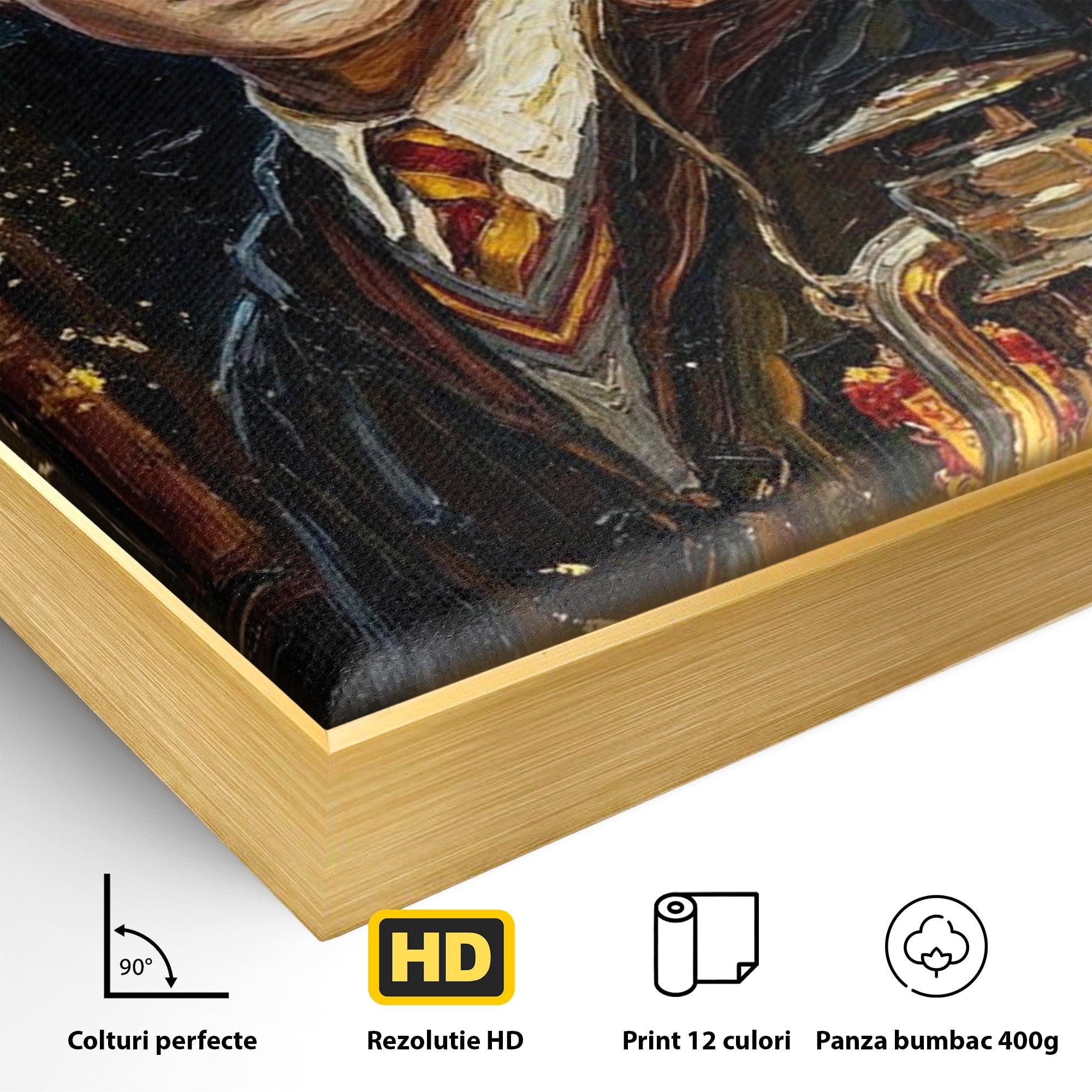 Tablou Canvas Premium LuxCanva® PI1214, Harry Potter, Vrajitor, Felinar, Magie, Biblioteca, Dormitor, Culori Vibrante