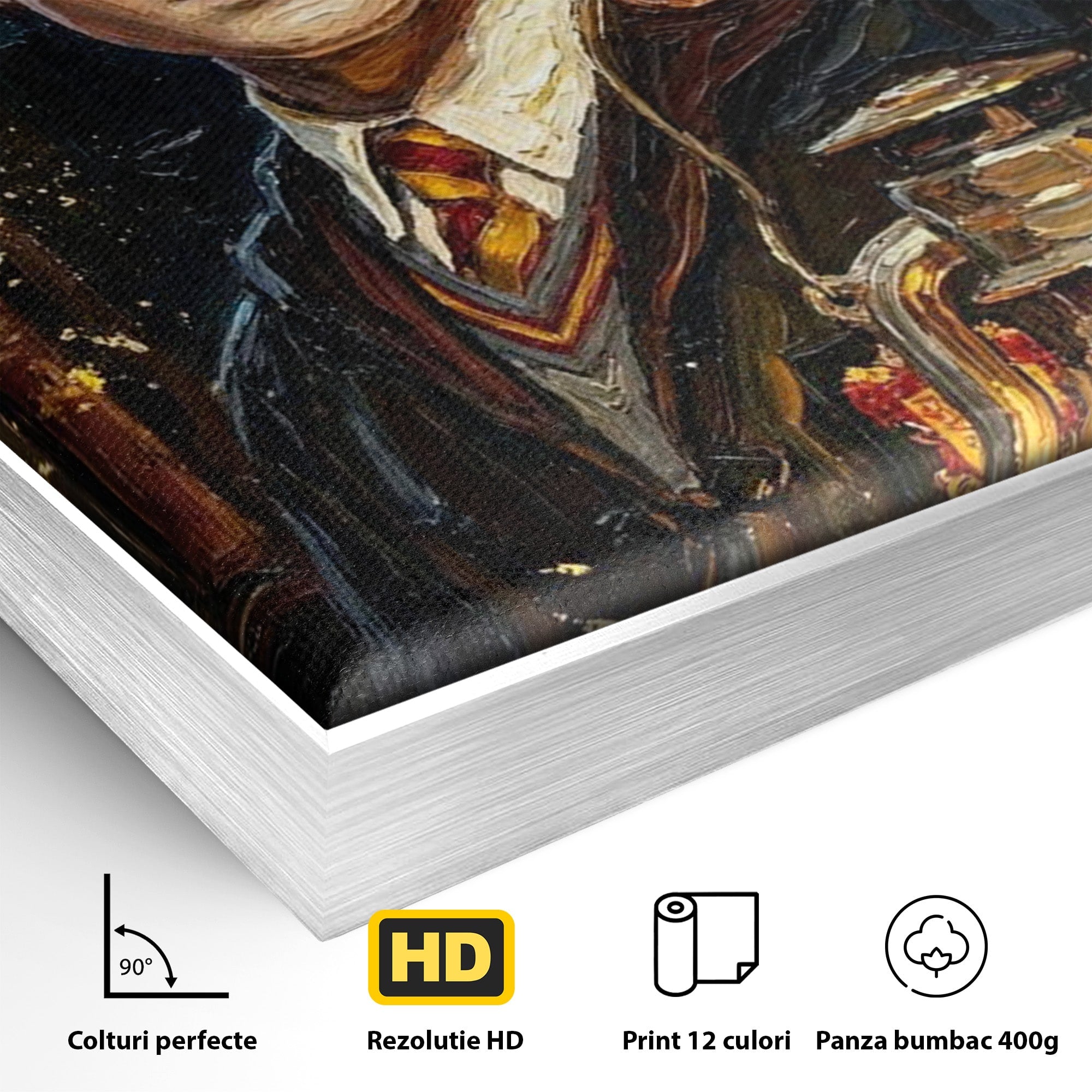 Tablou Canvas Premium LuxCanva® PI1214, Harry Potter, Vrajitor, Felinar, Magie, Biblioteca, Dormitor, Culori Vibrante