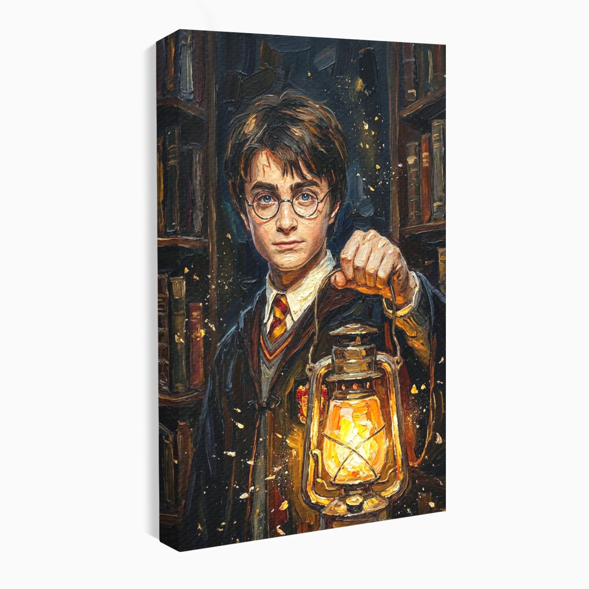 Tablou Canvas Premium LuxCanva® PI1214, Harry Potter, Vrajitor, Felinar, Magie, Biblioteca, Dormitor, Culori Vibrante