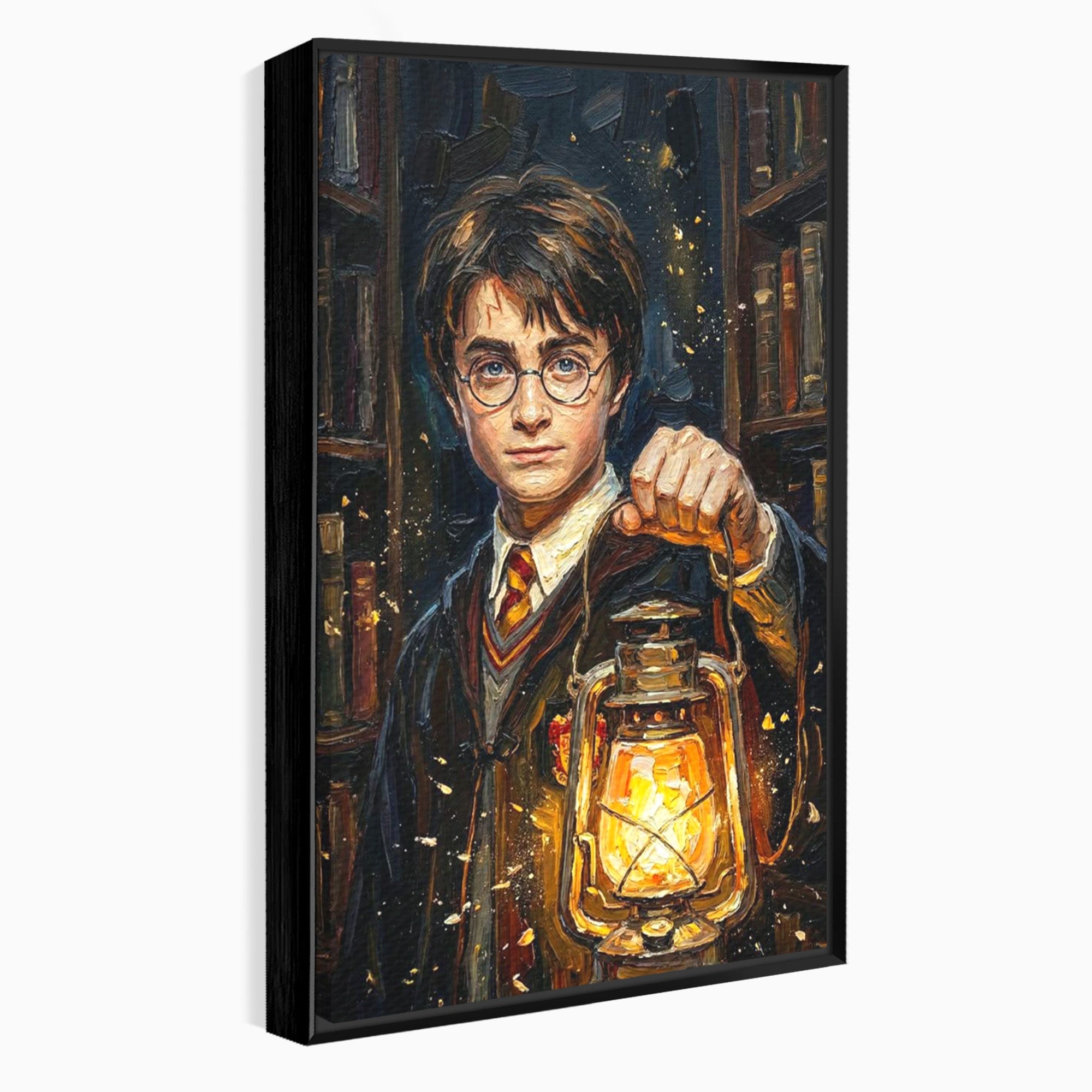 Tablou Canvas Premium LuxCanva® PI1214, Harry Potter, Vrajitor, Felinar, Magie, Biblioteca, Dormitor, Culori Vibrante