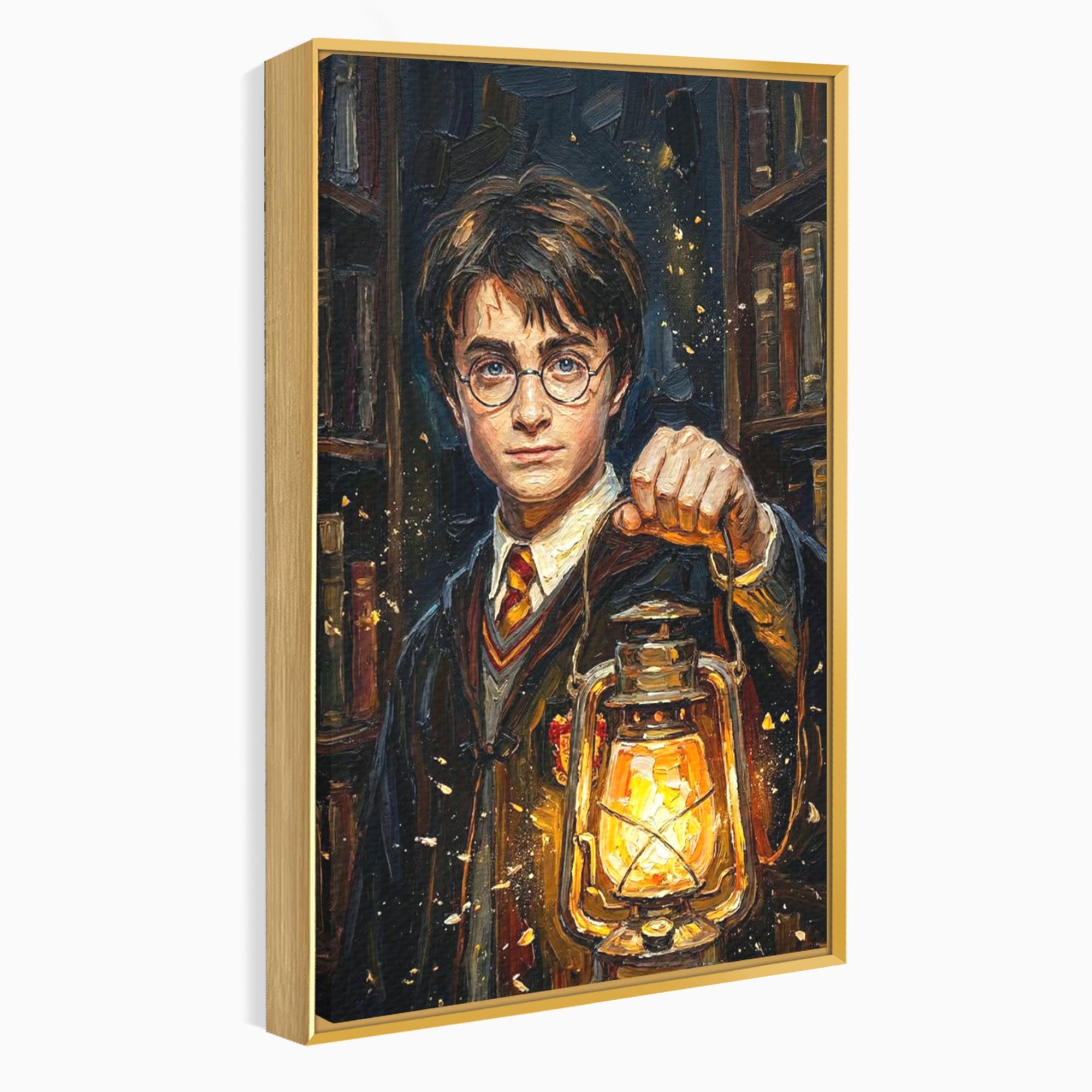 Tablou Canvas Premium LuxCanva® PI1214, Harry Potter, Vrajitor, Felinar, Magie, Biblioteca, Dormitor, Culori Vibrante