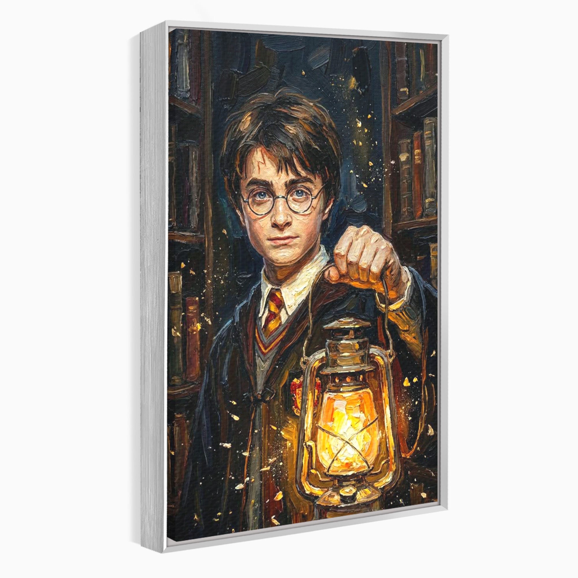 Tablou Canvas Premium LuxCanva® PI1214, Harry Potter, Vrajitor, Felinar, Magie, Biblioteca, Dormitor, Culori Vibrante