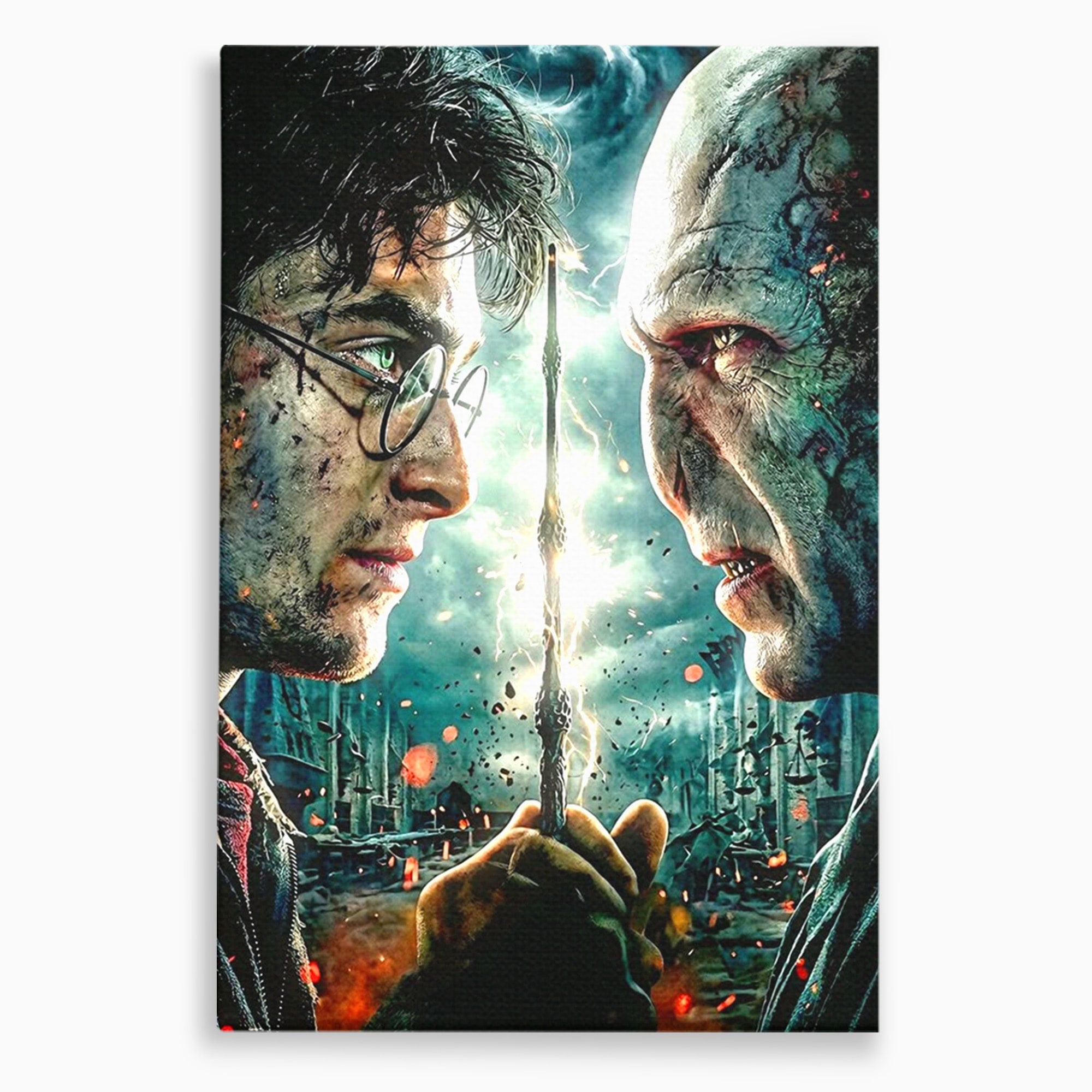 Tablou Canvas Premium LuxCanva® PI1215, Confruntare Magica, Fantezie, Voldemort, Lupta, Living, Aventura, Culori Vibrante