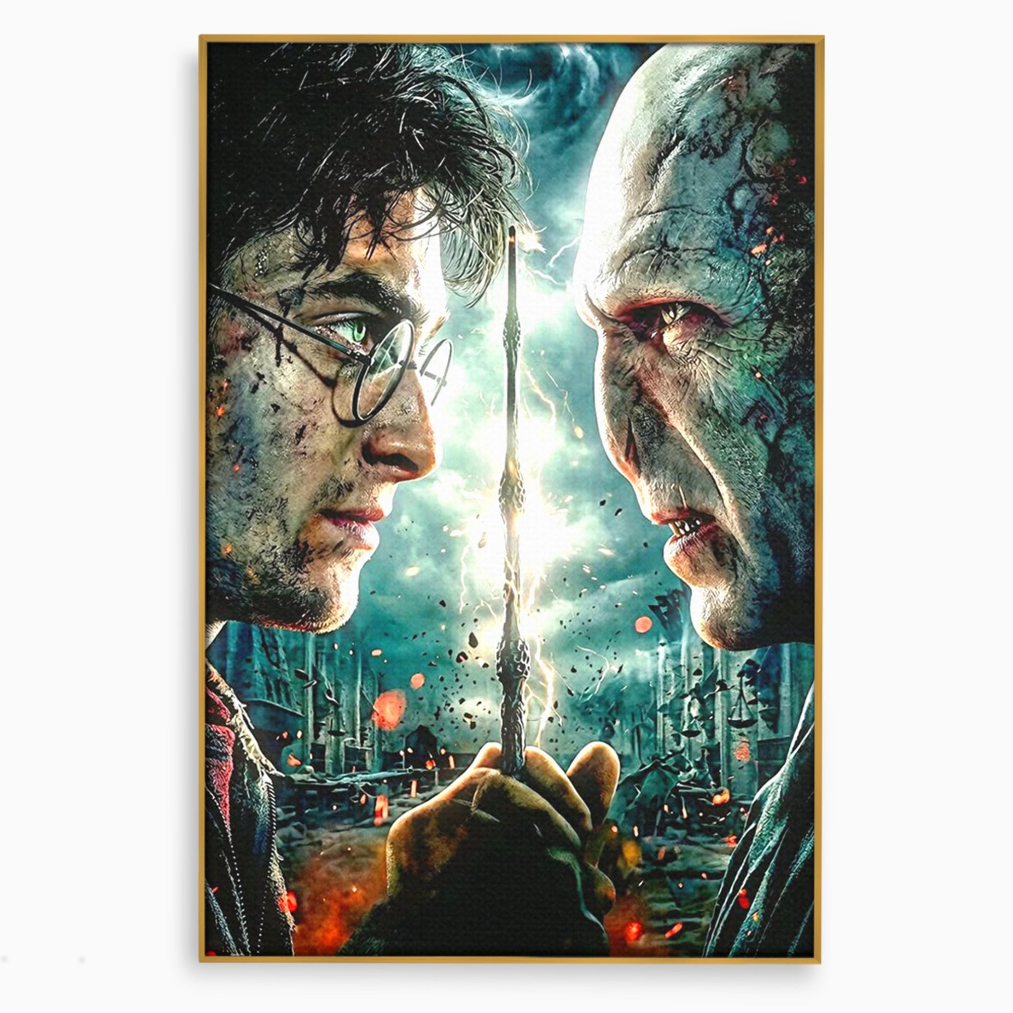 Tablou Canvas Premium LuxCanva® PI1215, Confruntare Magica, Fantezie, Voldemort, Lupta, Living, Aventura, Culori Vibrante