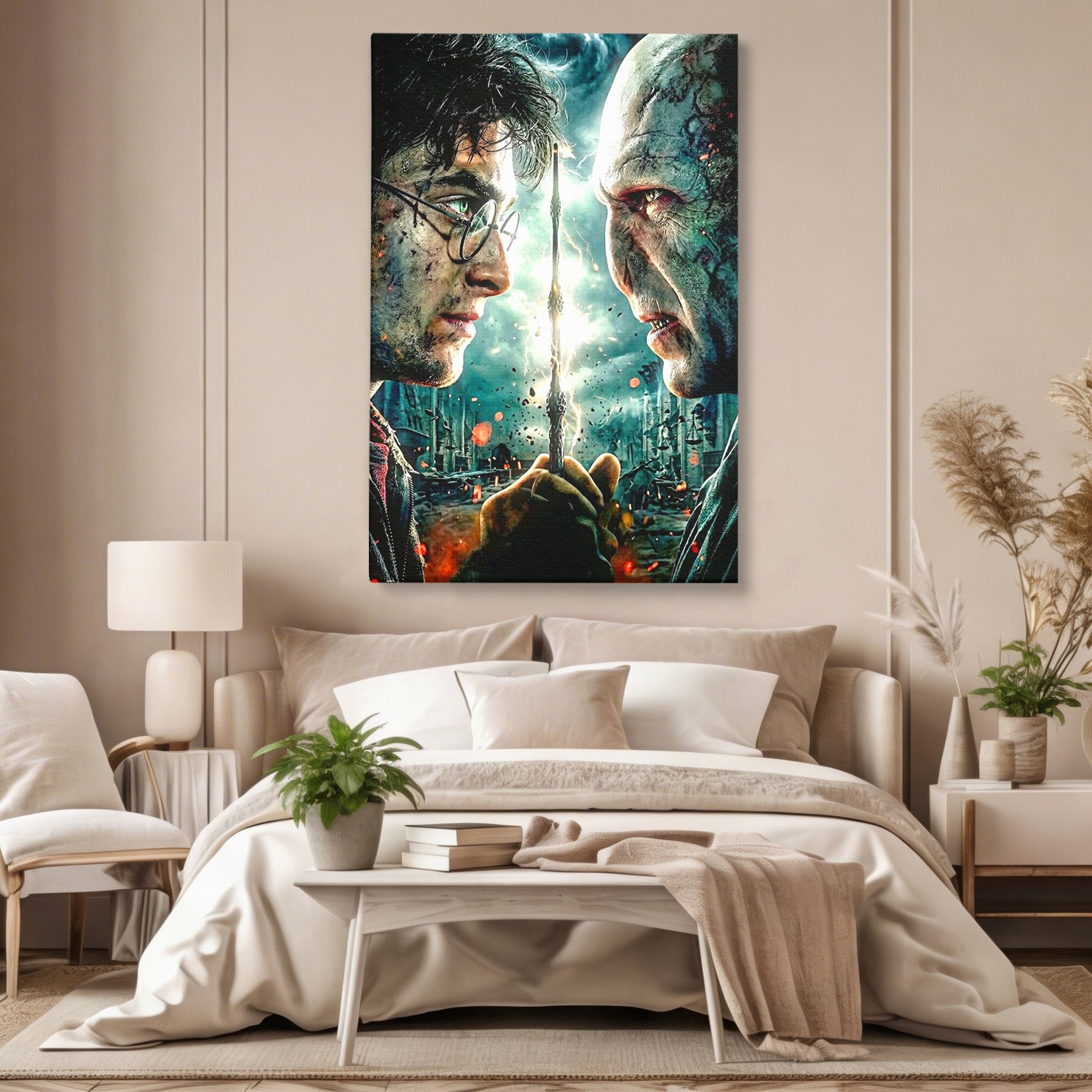 Tablou Canvas Premium LuxCanva® PI1215, Confruntare Magica, Fantezie, Voldemort, Lupta, Living, Aventura, Culori Vibrante