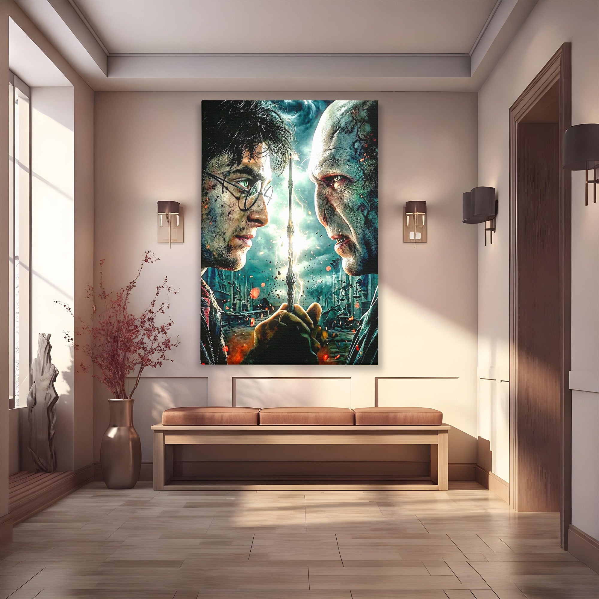 Tablou Canvas Premium LuxCanva® PI1215, Confruntare Magica, Fantezie, Voldemort, Lupta, Living, Aventura, Culori Vibrante